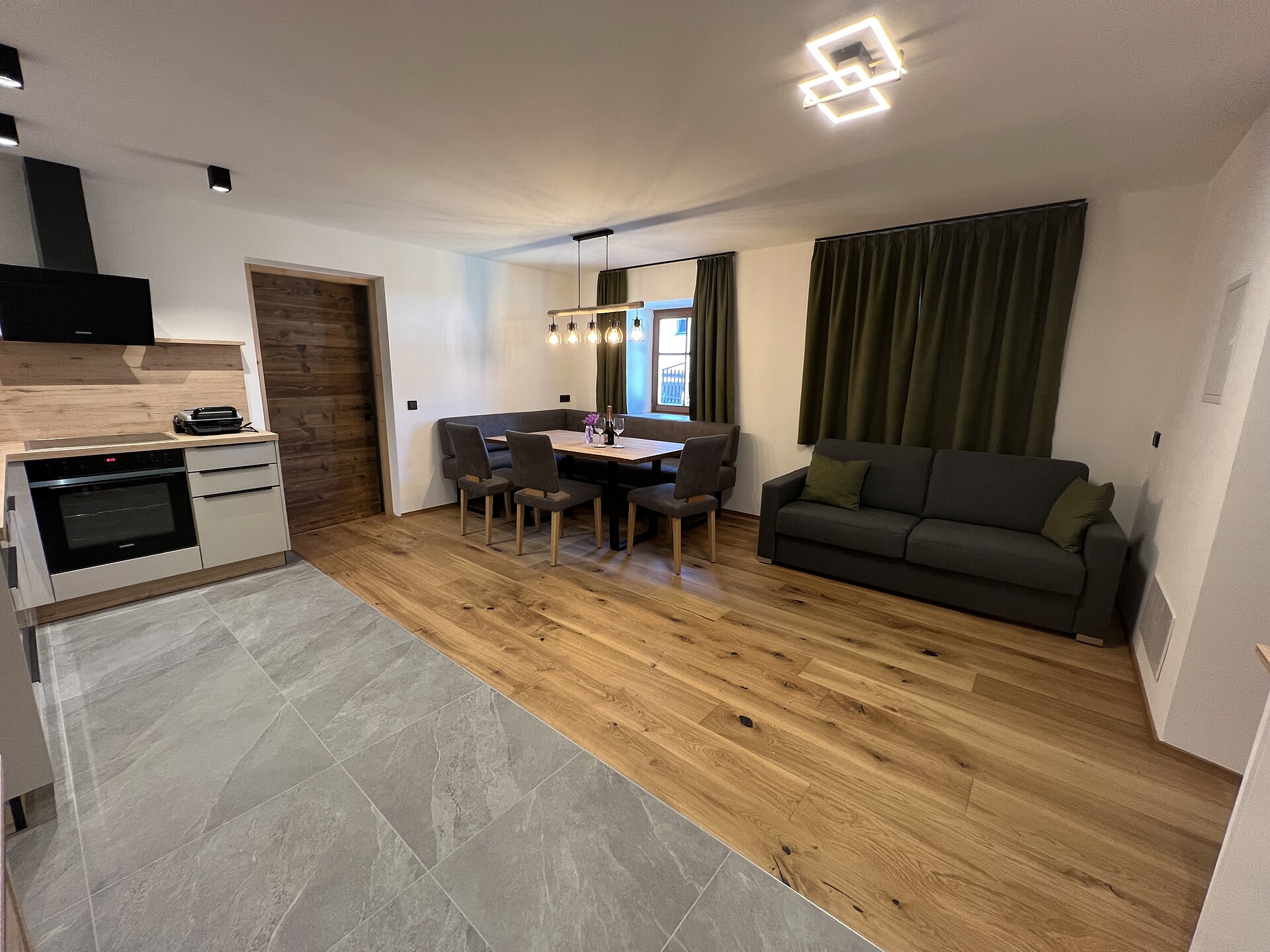 Combined kitchen and living room