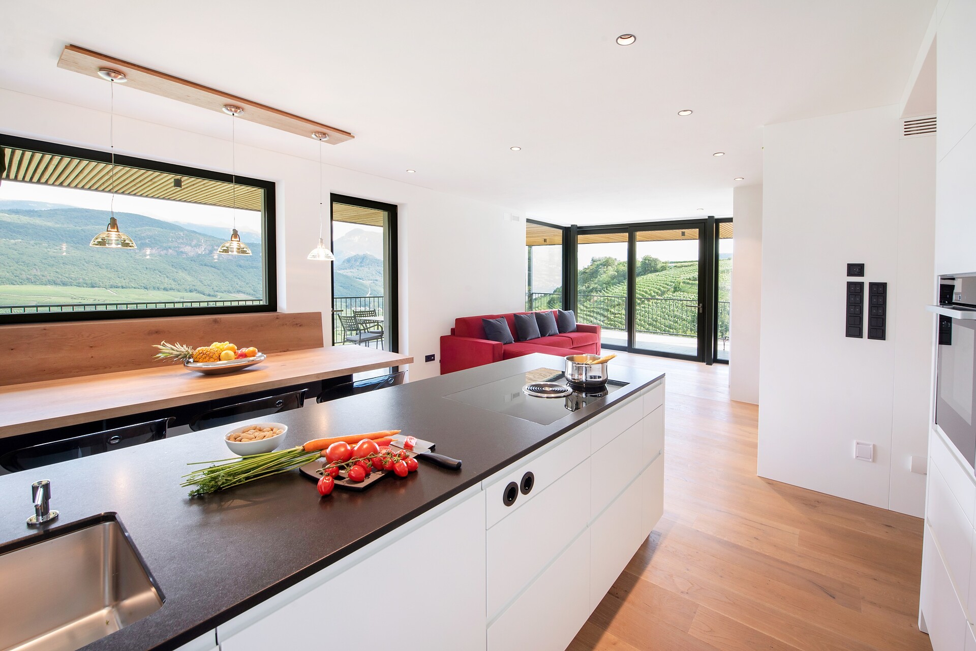 Living room and kitchen