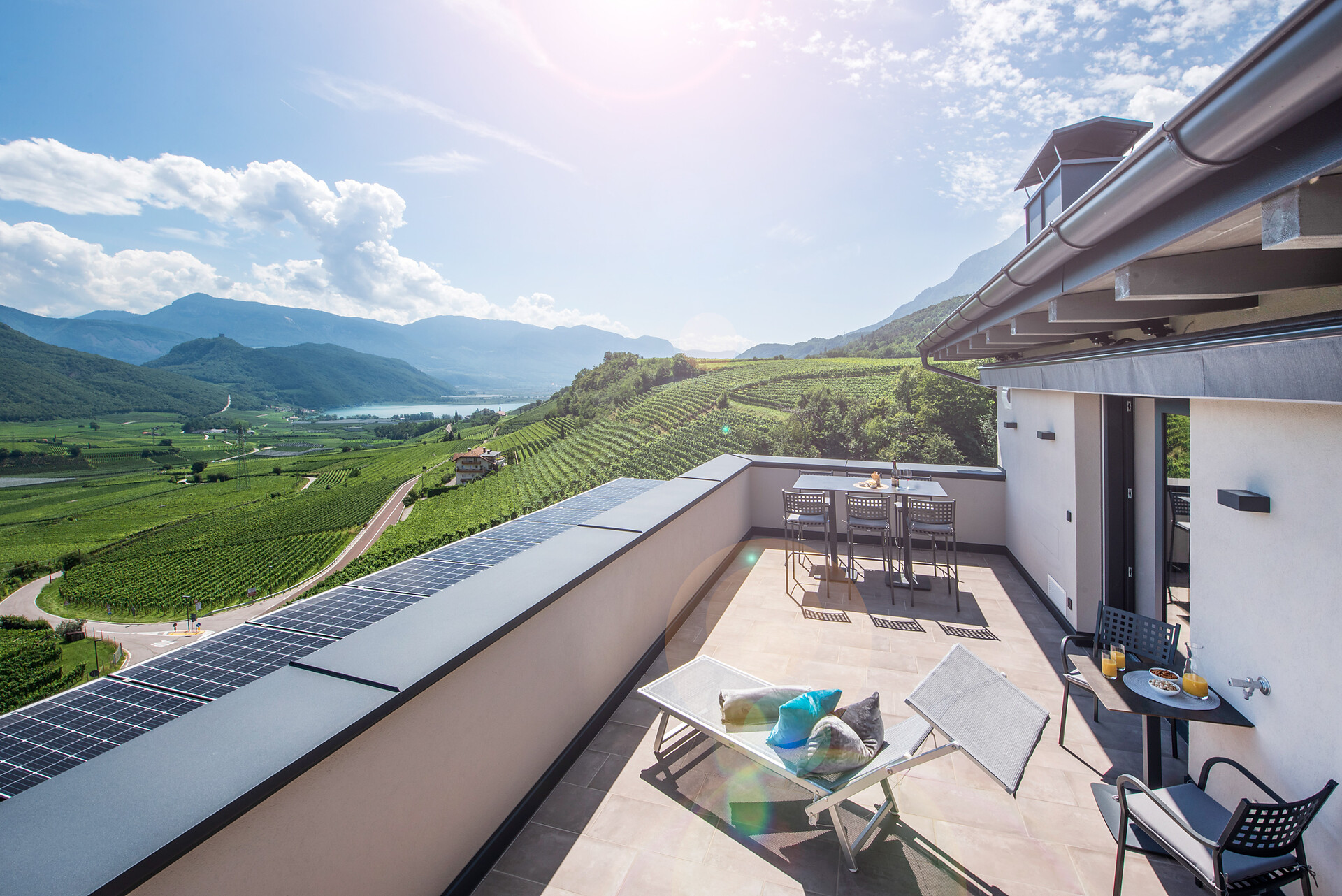 large terras with exclusive panoramic  and lake view