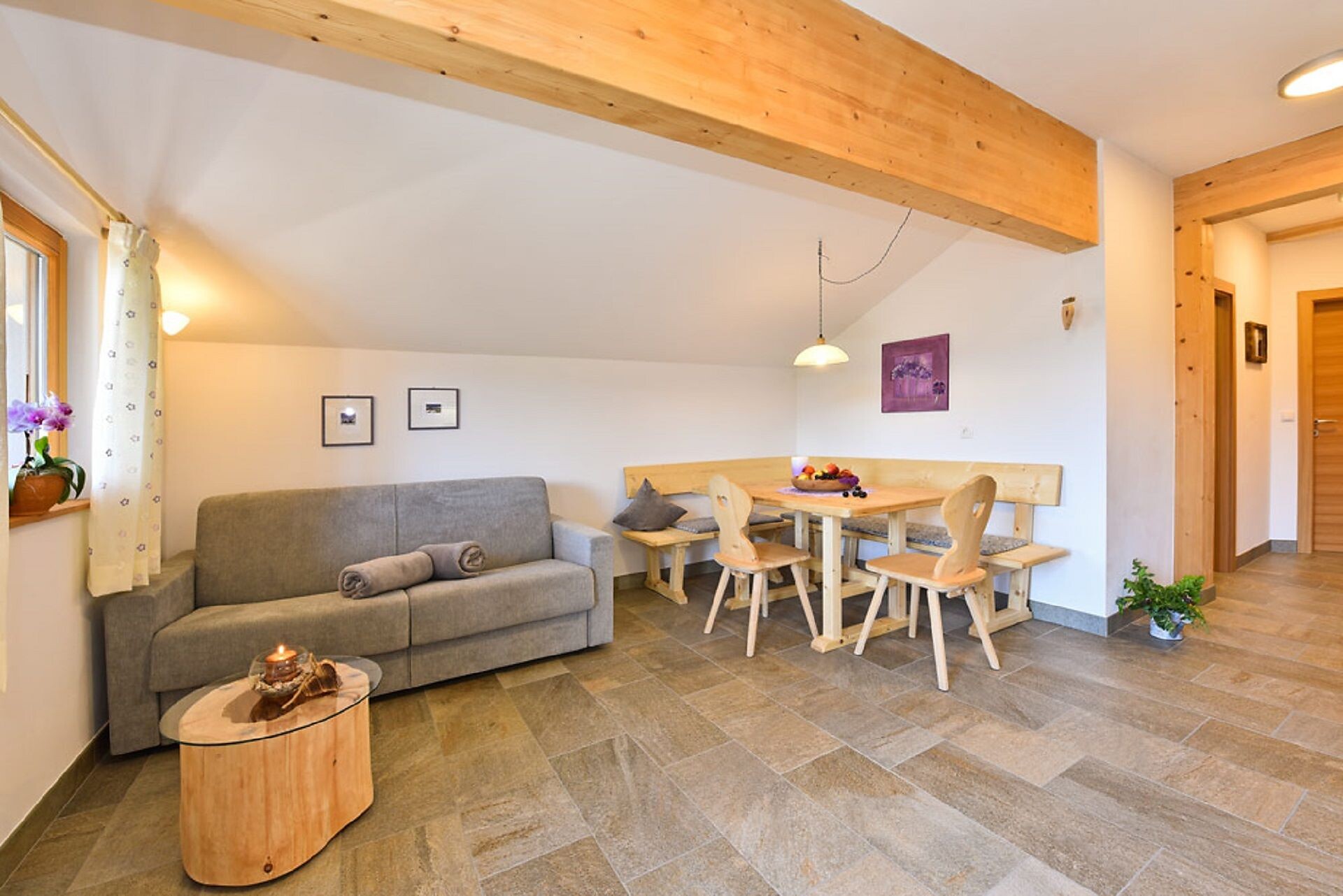 Attic apartment living space