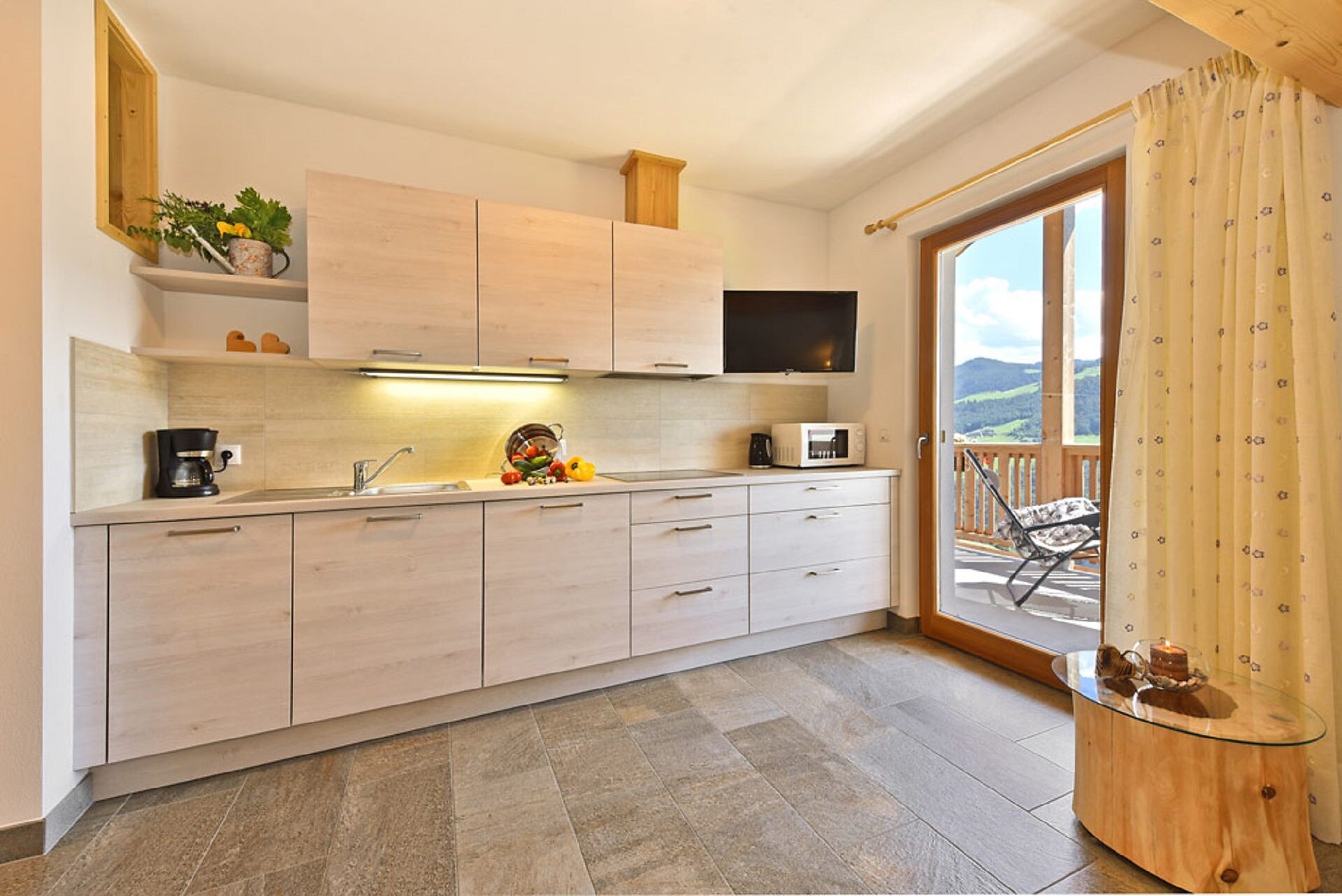 Attic apartment kitchen