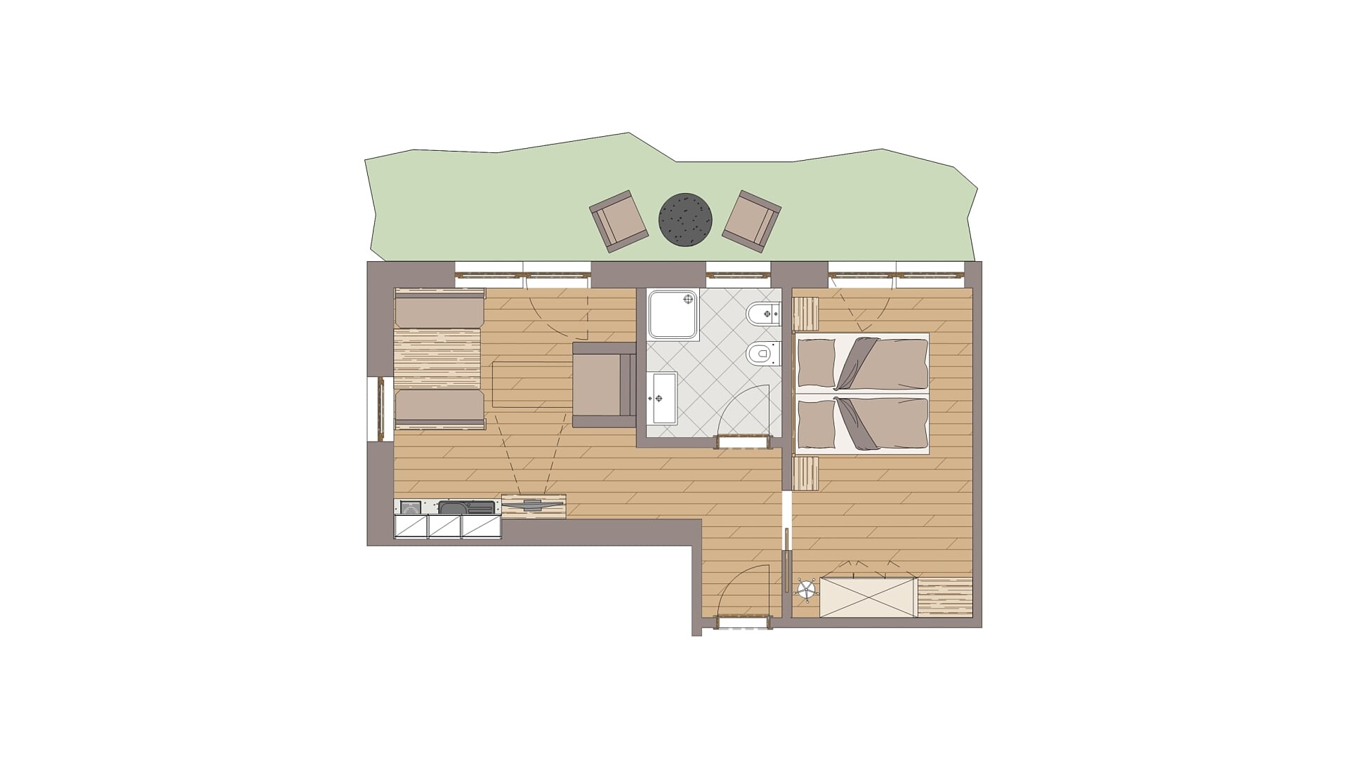 Ferienwohnung Apartment for 3 - Olang - #4 - Aparthotel Familiaris - Family Apartments - Pools & Spa in Dolomites - Dolomitenregion Kronplatz - suedtirol.info