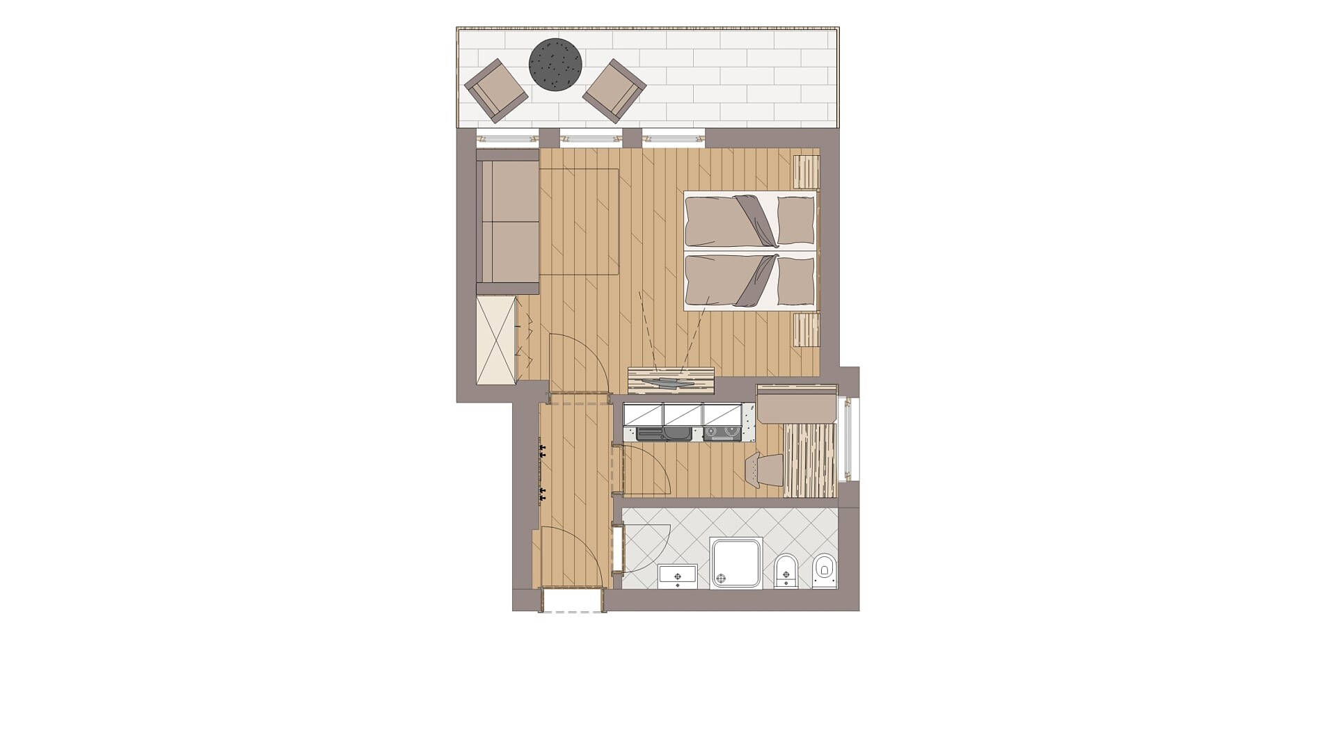 Zimmer Apartment for 3 - Olang - #6 - Aparthotel Familiaris - Family Apartments - Pools & Spa in Dolomites - Dolomitenregion Kronplatz - suedtirol.info