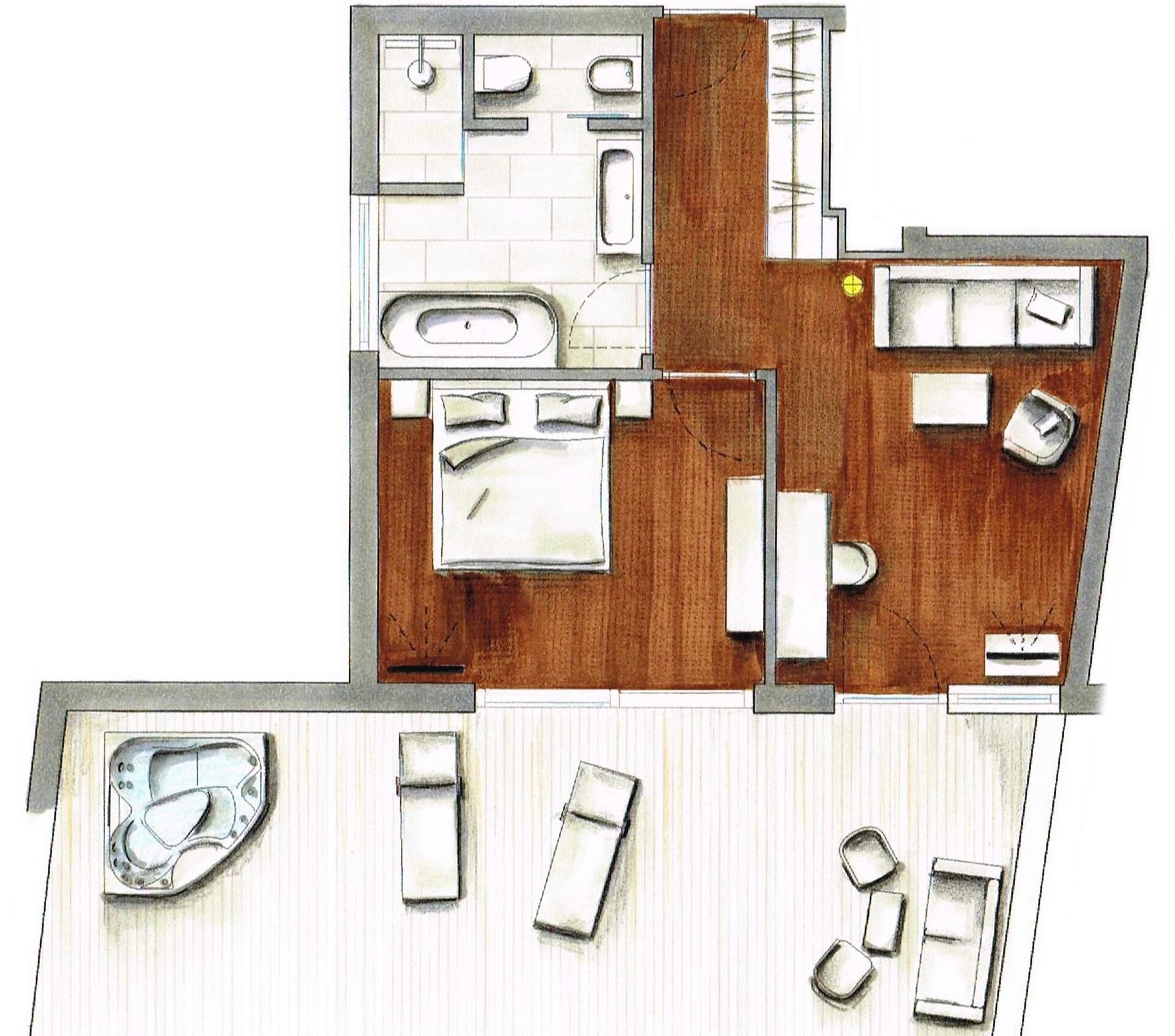 Zimmer Seniorsuite Deluxe mit Whirlpool (ca. 45 m²) - #5 - Hotel Golserhof - Meran und Umgebung - suedtirol.info