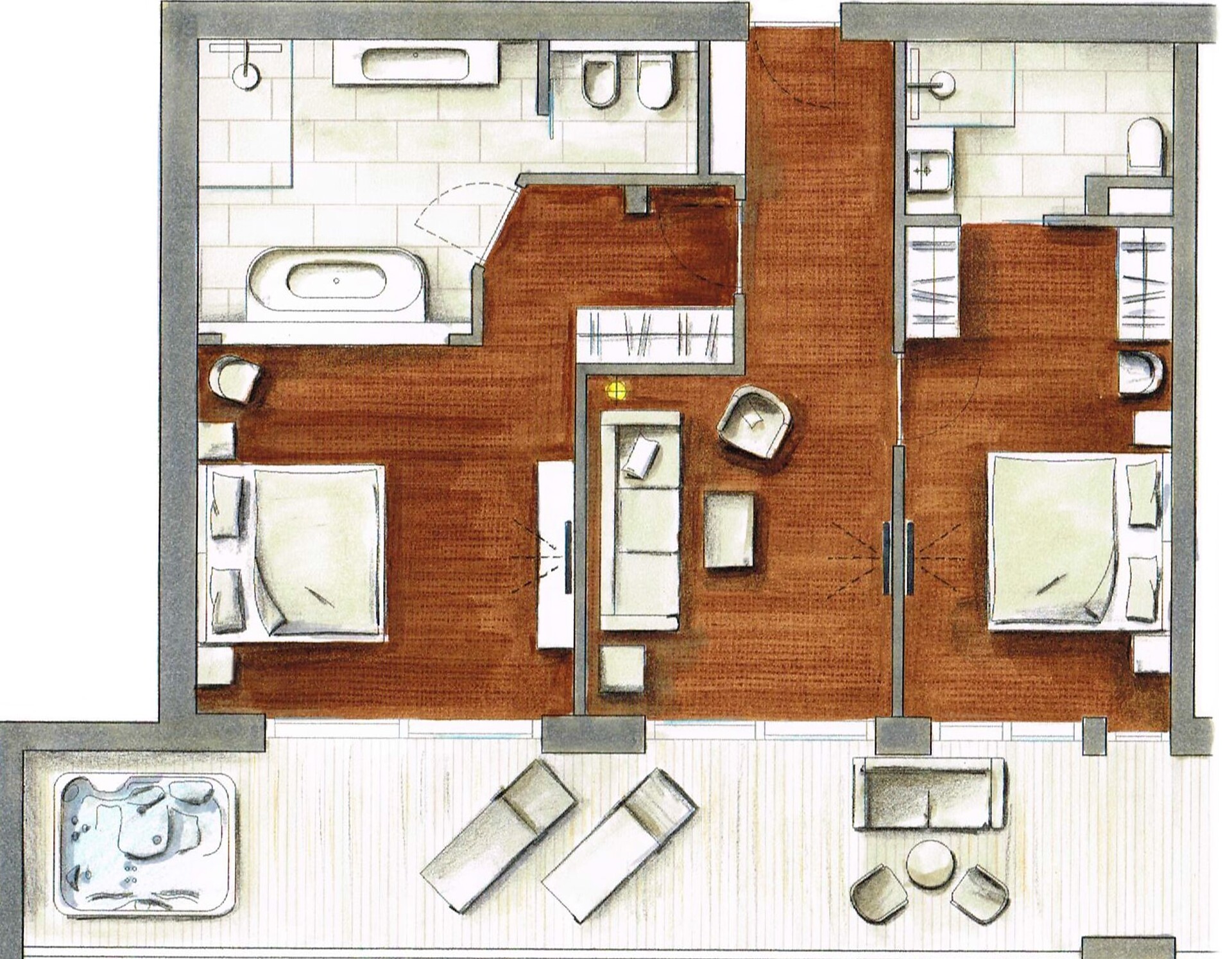 Zimmer Suite 1400 Deluxe mit Whirlpool (70-75m²) - #8 - Hotel Golserhof - Meran und Umgebung - suedtirol.info