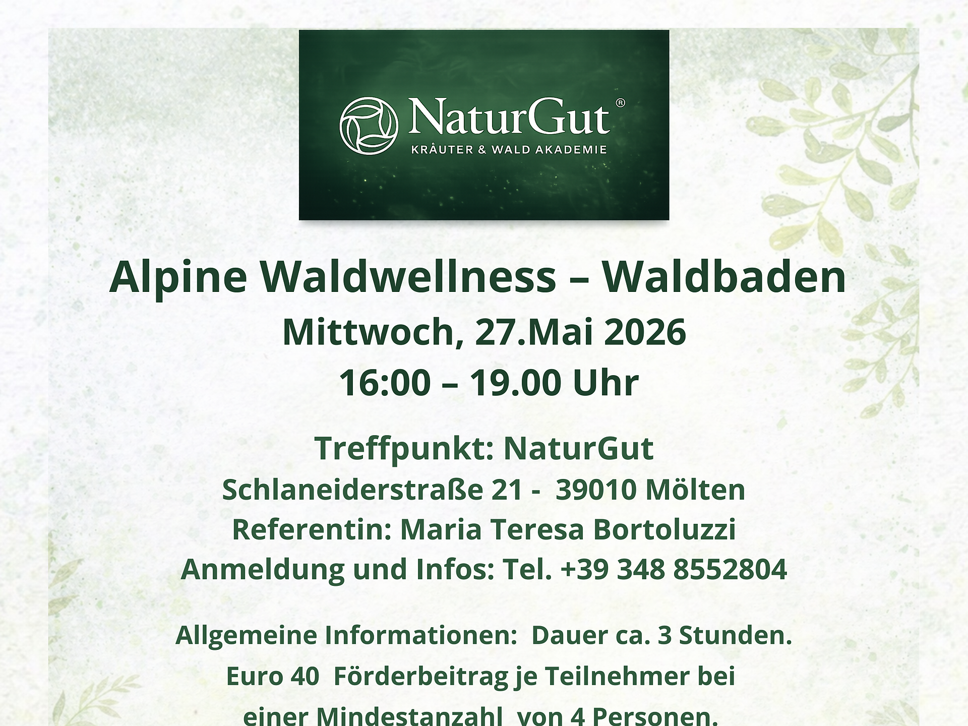 NaturGut -Alpine Waldwellness - Waldbaden - Bozen und Umgebung - #1 - suedtirol.info