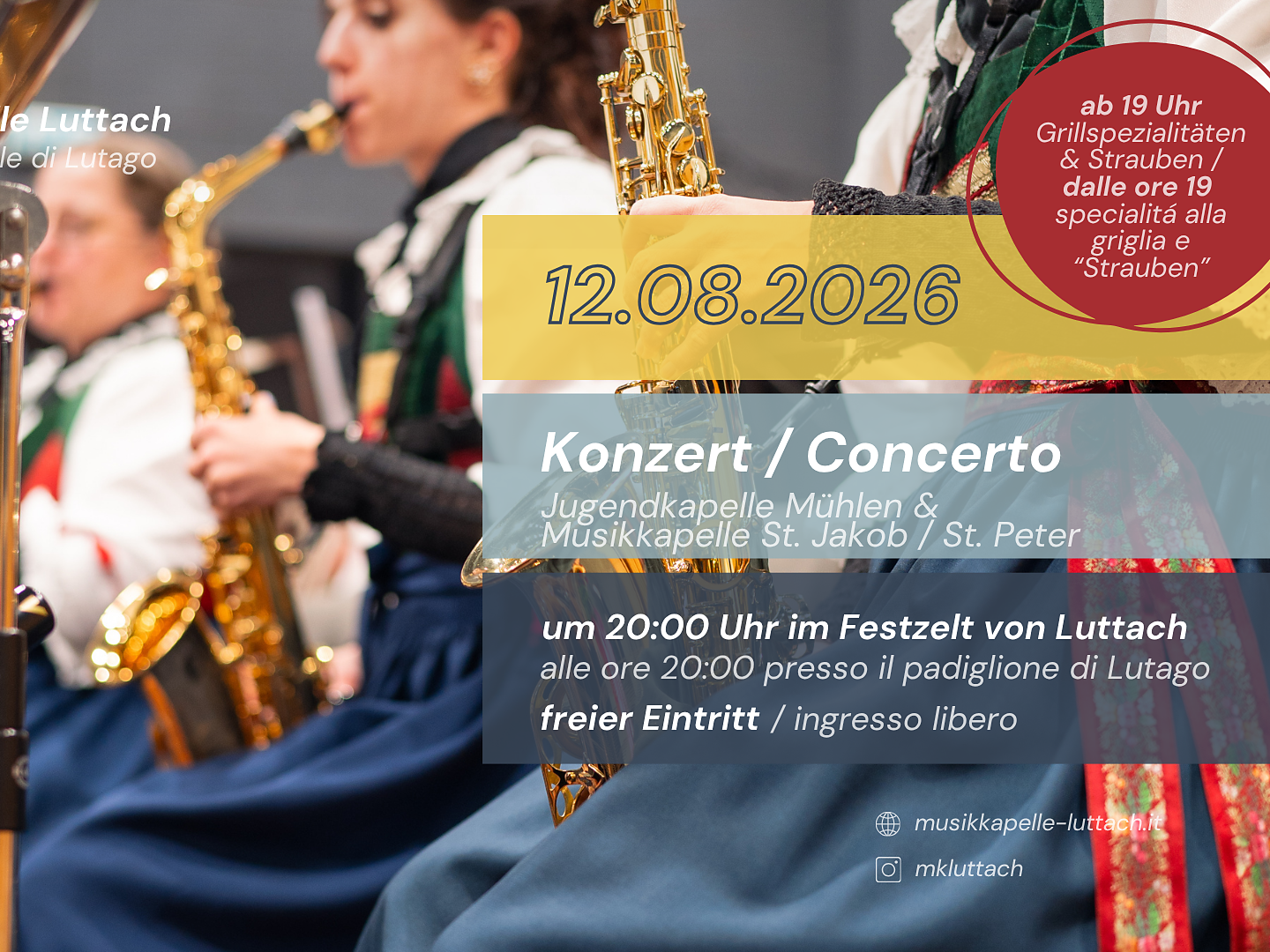 Evening concert of the traditional St. Jakob/St. Peter music band - Ahrntal/Valle Aurina - #1 - suedtirol.info