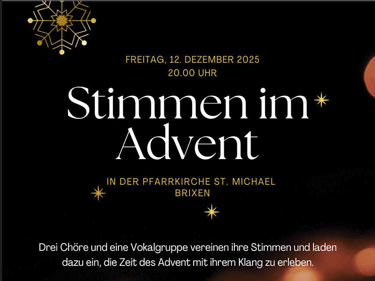 Voices in Advent - Brixen/Bressanone and environs - #1 - suedtirol.info
