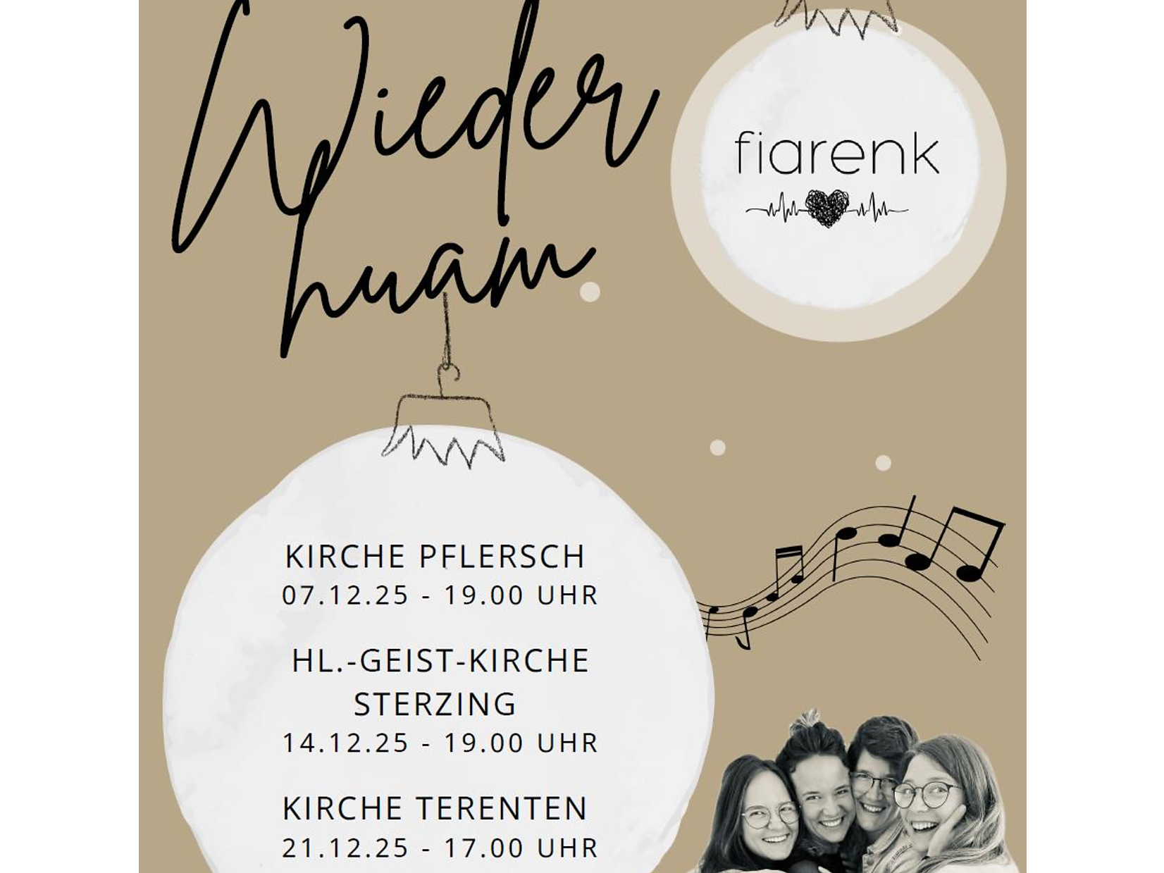 Vocal concert "Wieder huam" - Brixen/Bressanone and environs - #1 - suedtirol.info