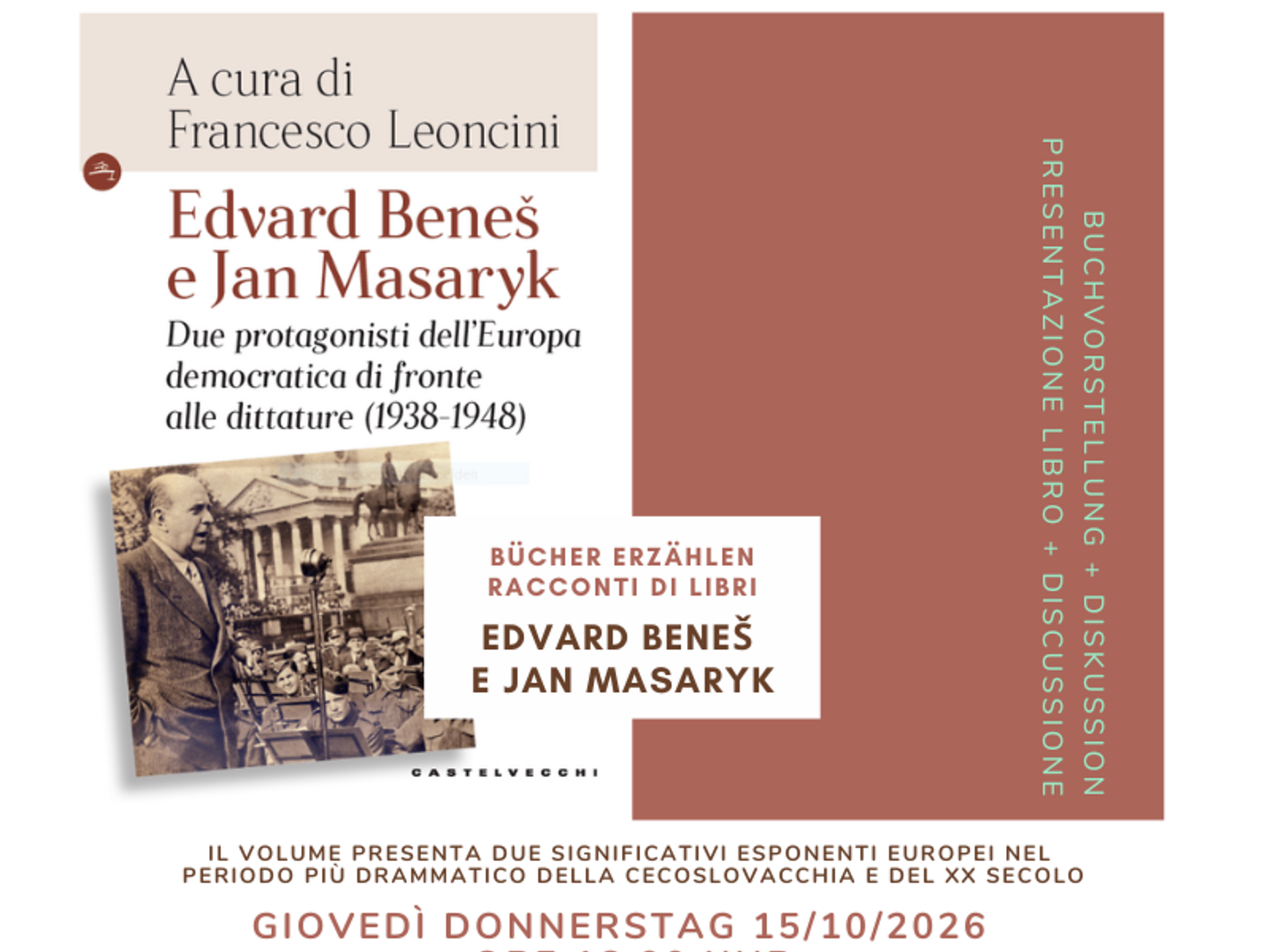 Presentazione del libro „Edvard Benes e Jan Masaryk“ - Merano e dintorni - #1 - suedtirol.info
