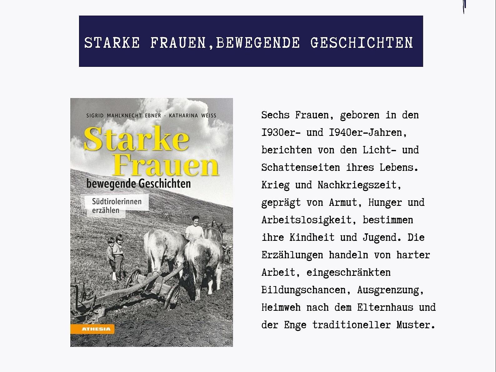 Buchvorstellung: Starke Frauen, bewegende Geschichten - Dolomitenregion Seiser Alm - #1 - suedtirol.info