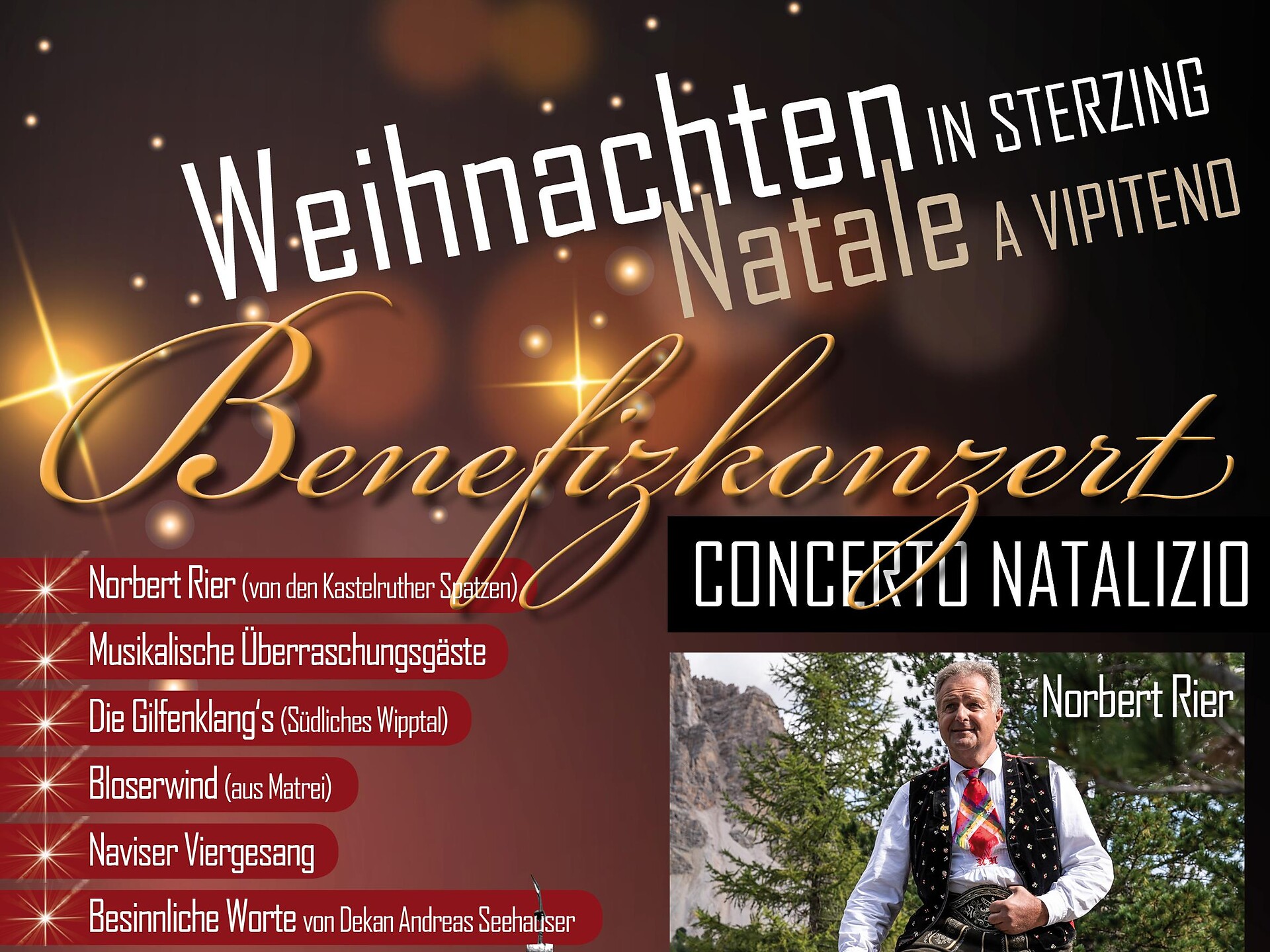 Concerto di beneficenza: "Natale a Vipiteno" - Sterzing/Vipiteno and environs - #1 - suedtirol.info