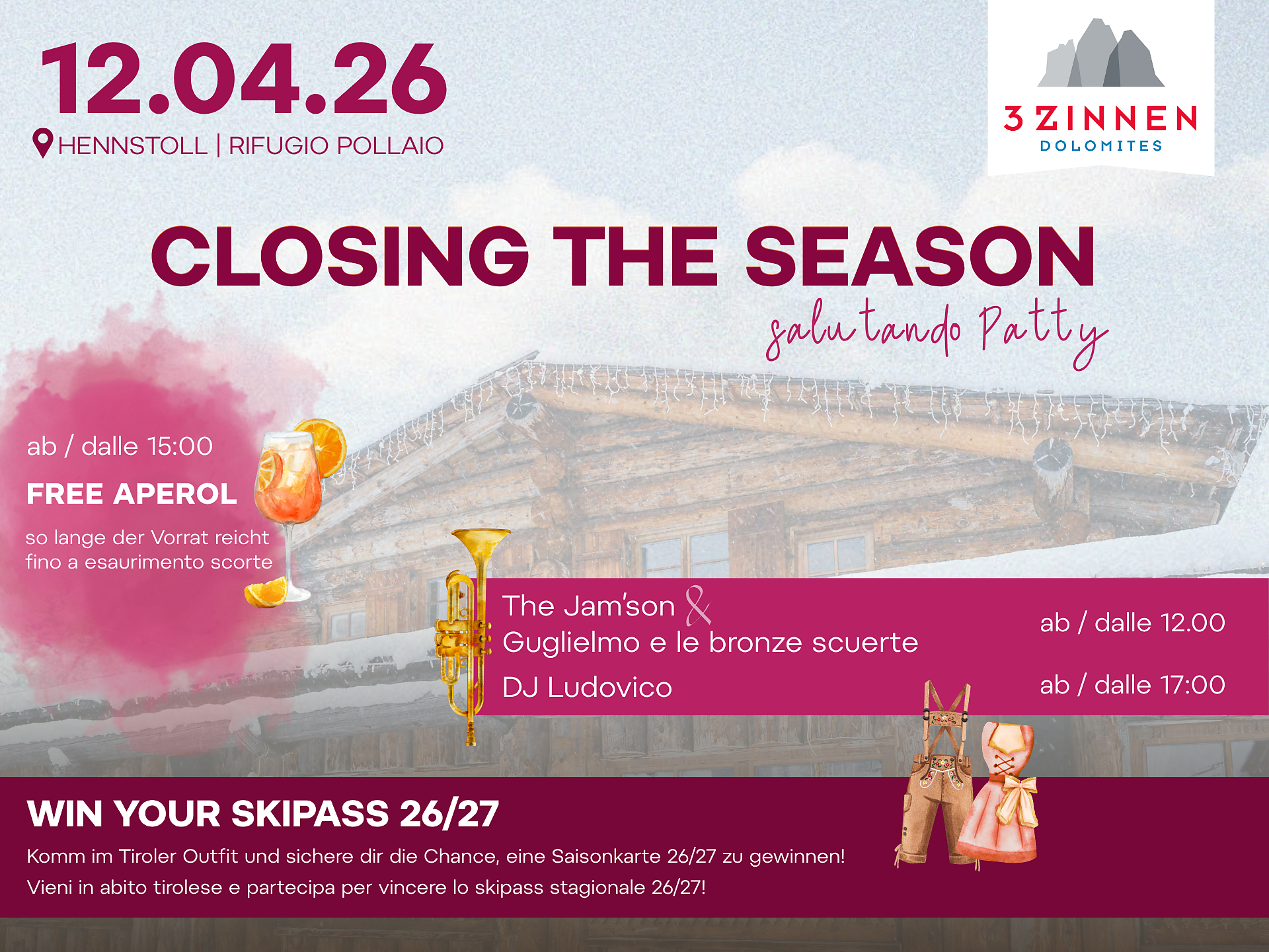 Closing the season - salutando Patty - Regione dolomitica 3 Cime - #1 - suedtirol.info