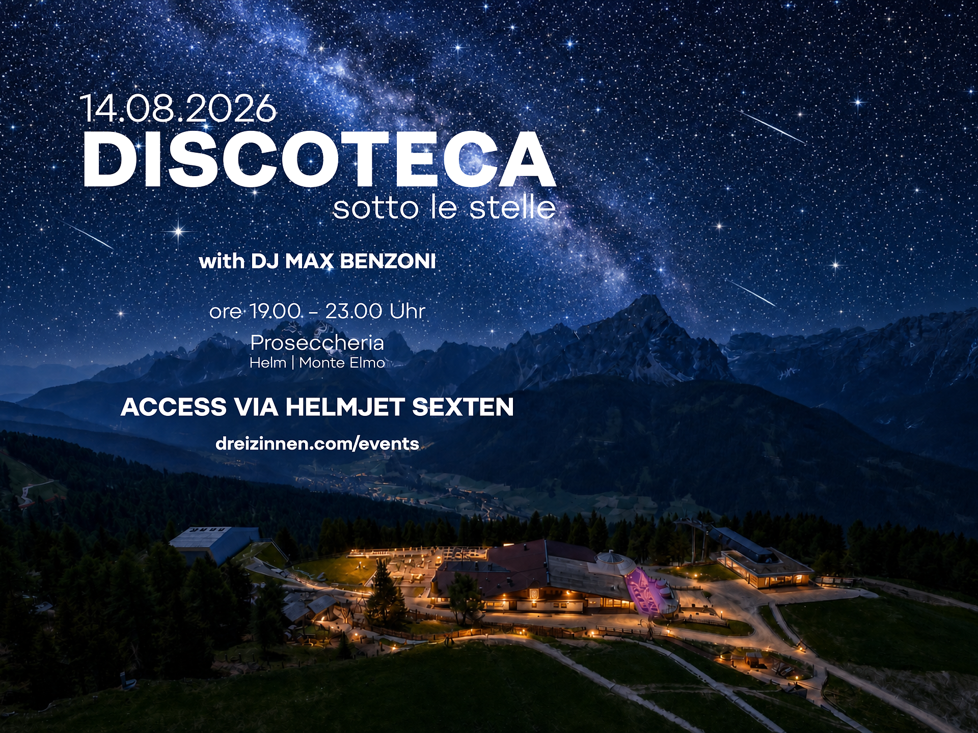 Discoteca sotto le stelle - Dolomitenregion 3 Zinnen - #1 - suedtirol.info
