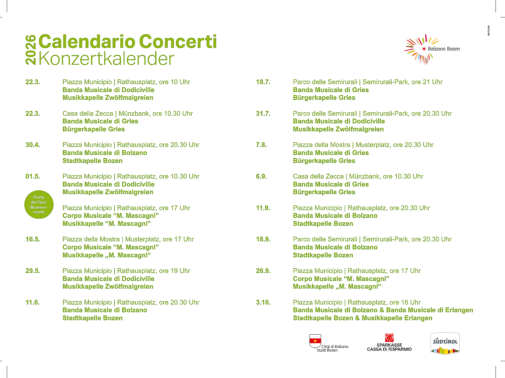 Le Bande Musicali di Bolzano 2026 - Banda Musicale di Bolzano e Erlangen - Bolzano e dintorni - #2 - suedtirol.info