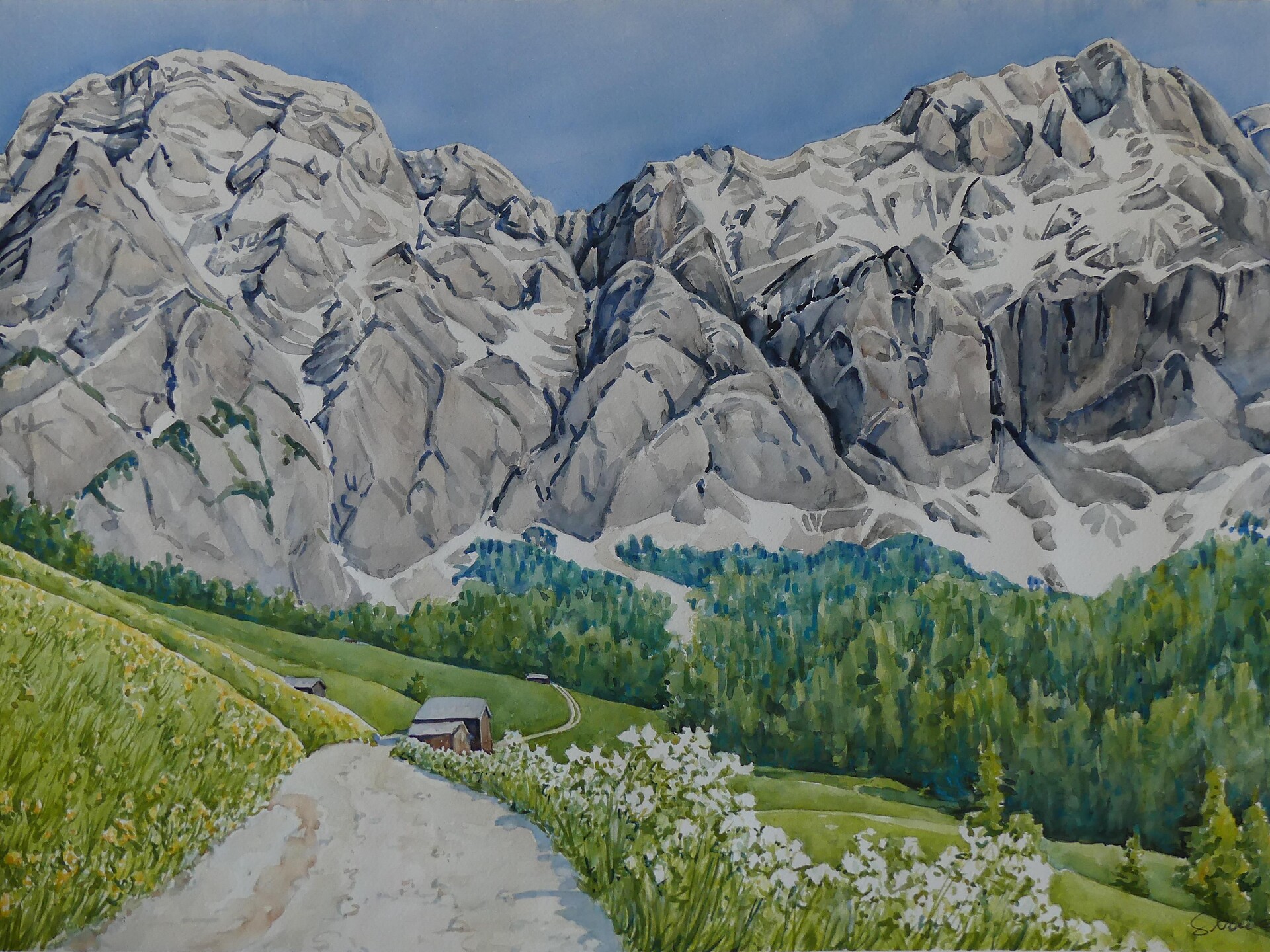 Depënje tla natöra - Corso di pittura ad acquerello con Silvia Nava La Val 2 suedtirol.info