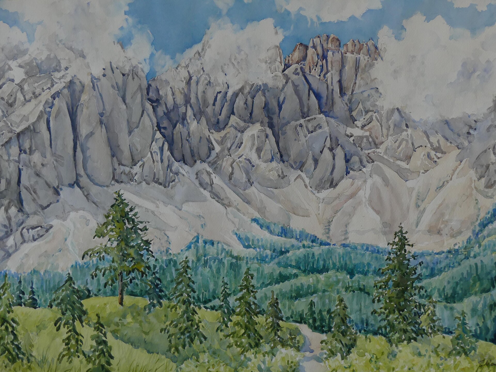 Dolomiti! Acquerelli di Silvia Nava - Regione dolomitica Val d'Ega - #1 - suedtirol.info