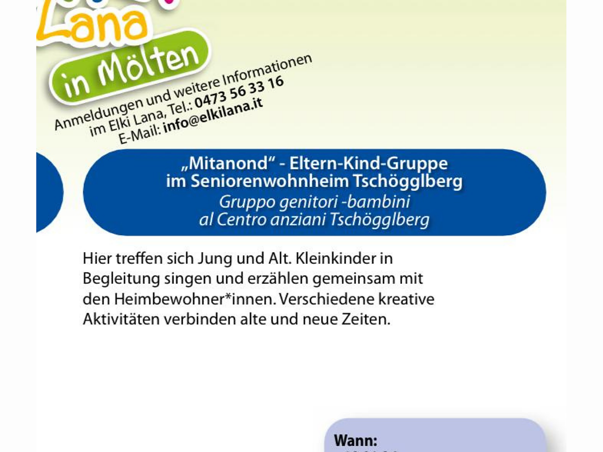 Elki Mölten - “MITANOND” – Eltern-Kind-Gruppe im Seniorenwohnheim Tschögglberg - Bozen und Umgebung - #1 - suedtirol.info