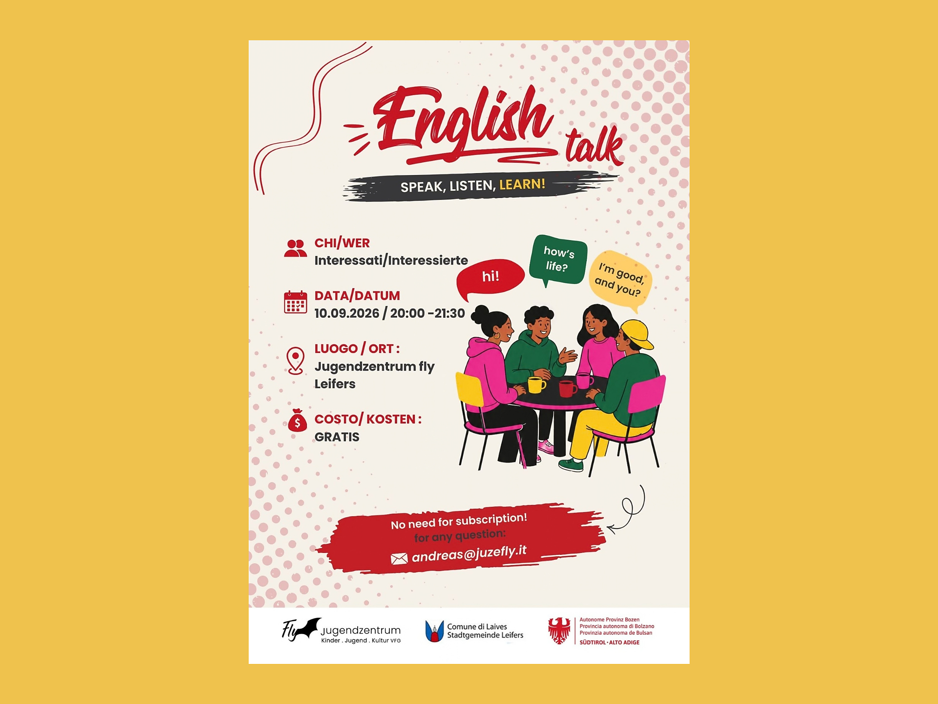 Englishtalk - Bozen und Umgebung - #1 - suedtirol.info