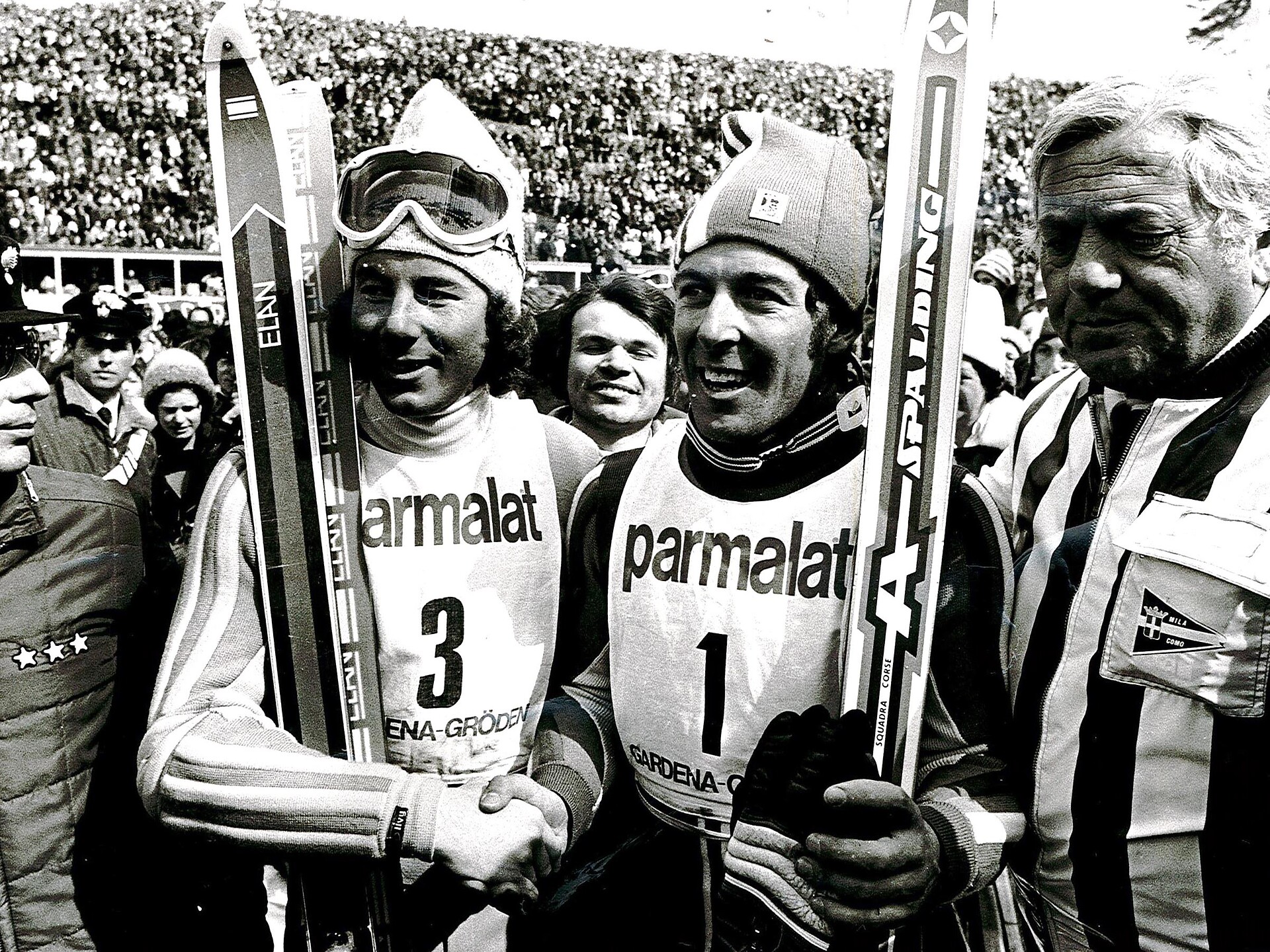 50 ANNI FINALE DI COPPA DEL MONDO con Gustav Thöni e Ingemar Stenmark - Regione dolomitica Val Gardena - #1 - suedtirol.info