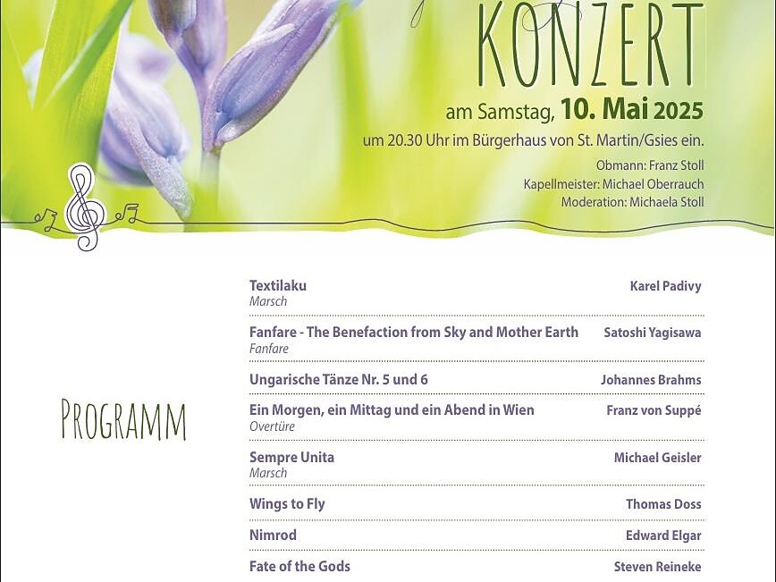 Concerto di primavera della Banda musicale "Schützenkapelle Pichl" in Val Casies Valle di Casies 1 suedtirol.info