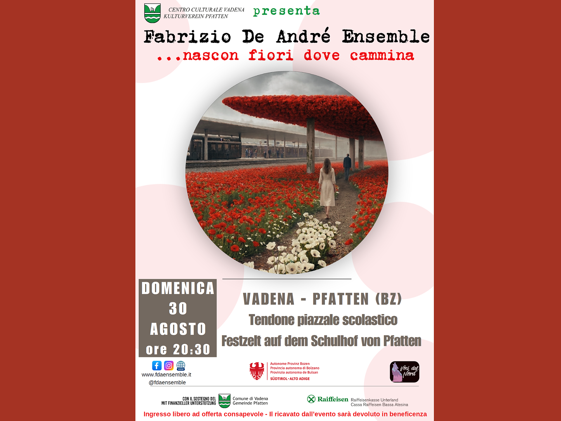 Fabrizio De André Ensemble ... nascon fiori dove cammina - Bolzano e dintorni - #1 - suedtirol.info