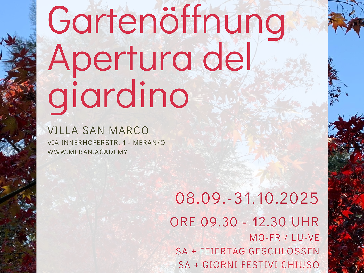 Garden opening Villa San Marco - Meran/Merano and environs - #1 - suedtirol.info
