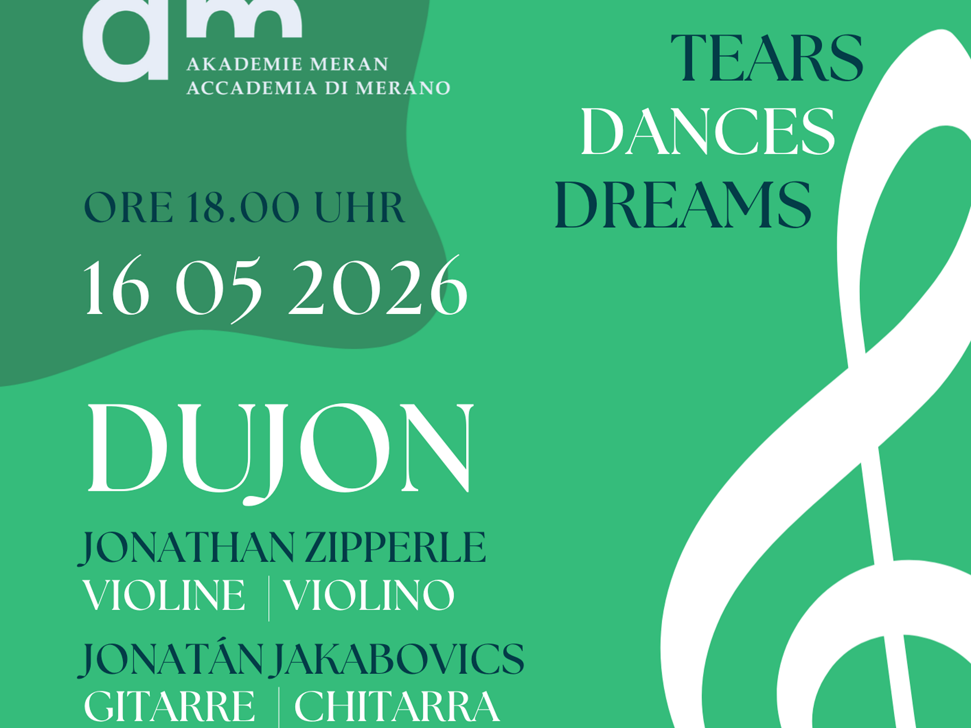 Konzert Duo DuJon: Tears, Dances, Dreams - Meran und Umgebung - #1 - suedtirol.info