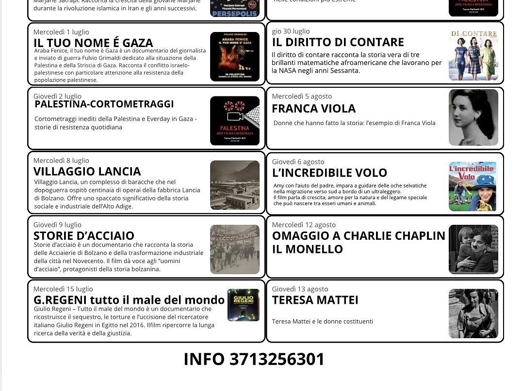 Cinema sotto le stelle - Bolzano e dintorni - #2 - suedtirol.info