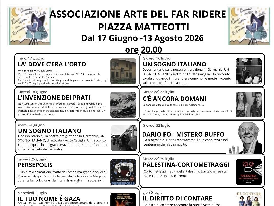 Cinema sotto le stelle - Bolzano e dintorni - #1 - suedtirol.info