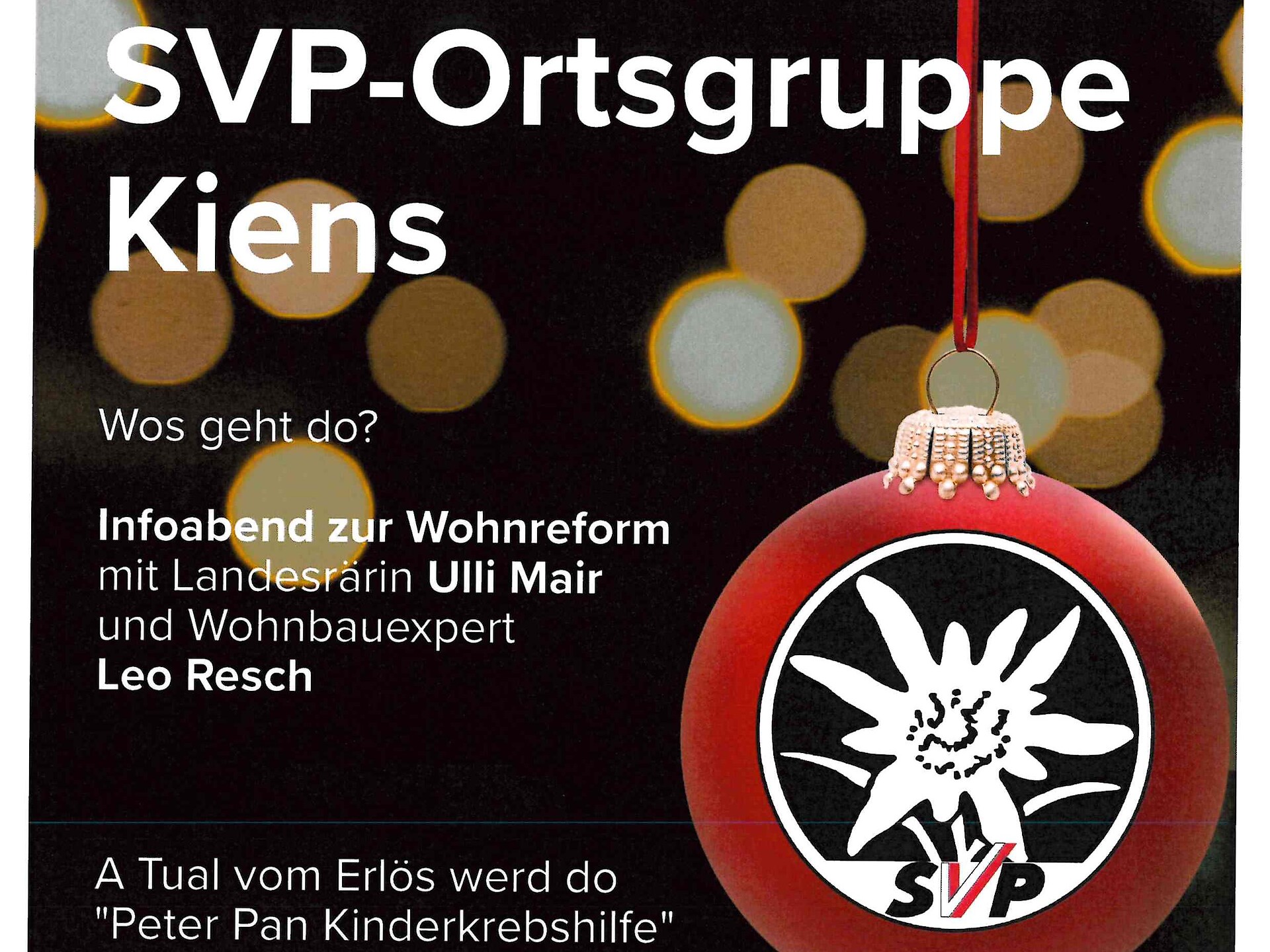 Mercatino di Natale SVP - Gruppo locale di Chienes - Regione dolomitica Plan de Corones - #1 - suedtirol.info