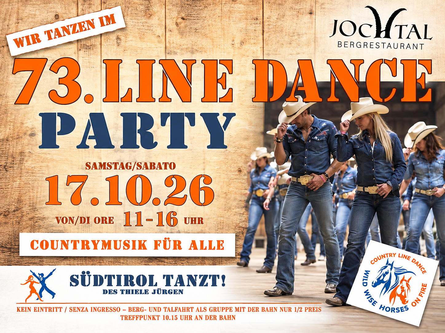 Line Dance Party beim Bergrestaurant Jochtal - Brixen und Umgebung - #1 - suedtirol.info