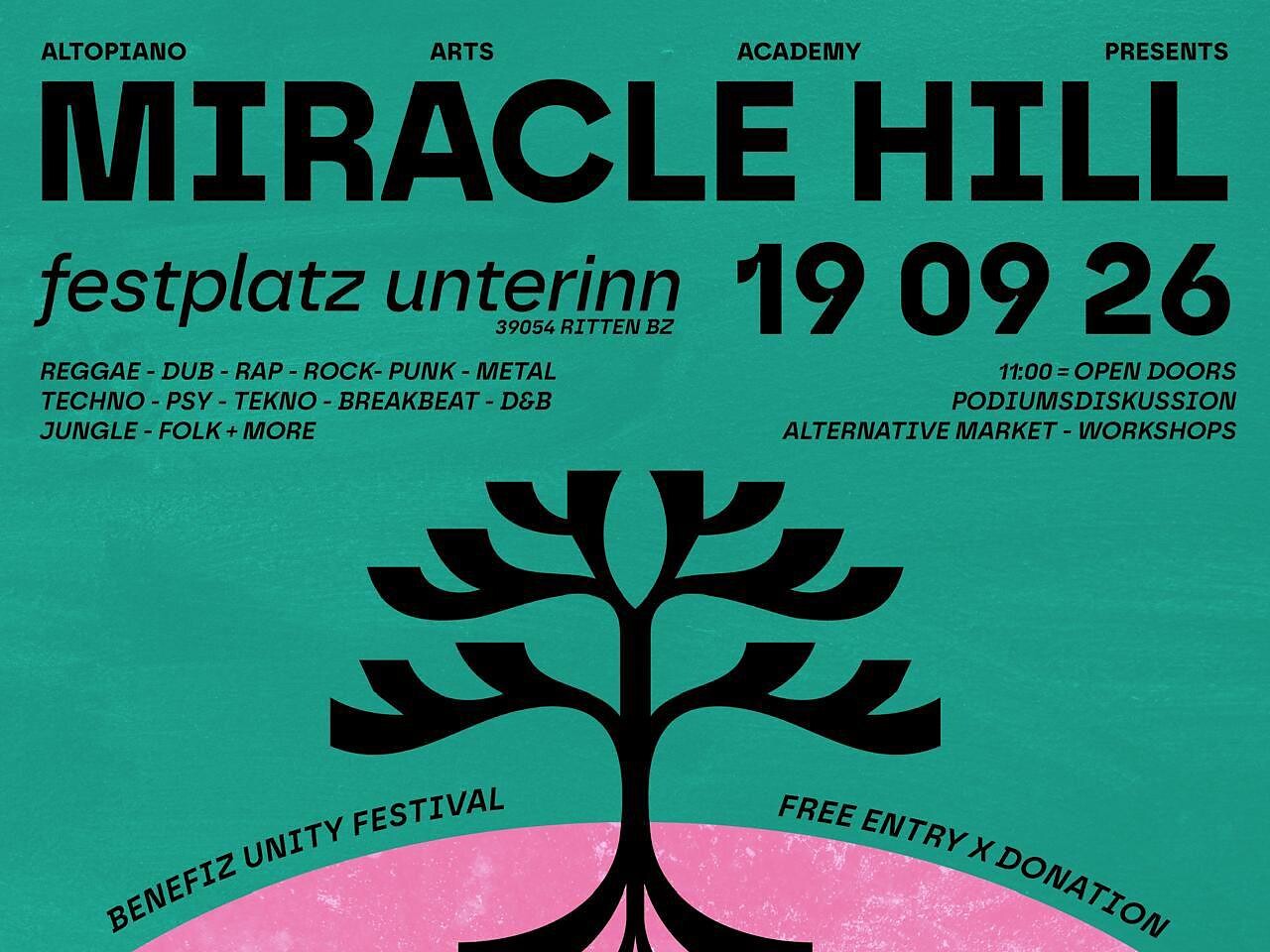 Miracle Hill - Benefiz Unity Festival - Bolzano/Bozen and environs - #2 - suedtirol.info