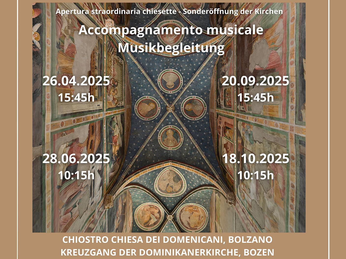 Sacred music accompaniment - Cloister of the Church of the Dominicans Bolzano/Bozen 1 suedtirol.info