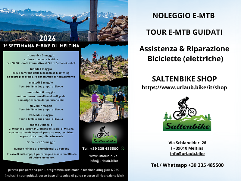 1st MÖLTEN E-BIKE WEEK 2026 organised by Saltenbike Mölten - Bolzano/Bozen and environs - #2 - suedtirol.info