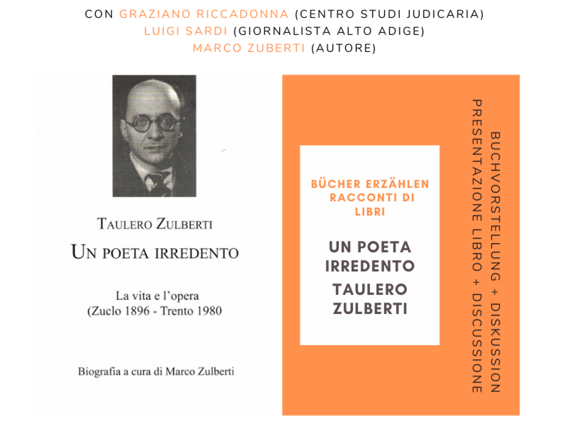 "Un poeta irredento -Taulero Zulberti" - Merano e dintorni - #1 - suedtirol.info