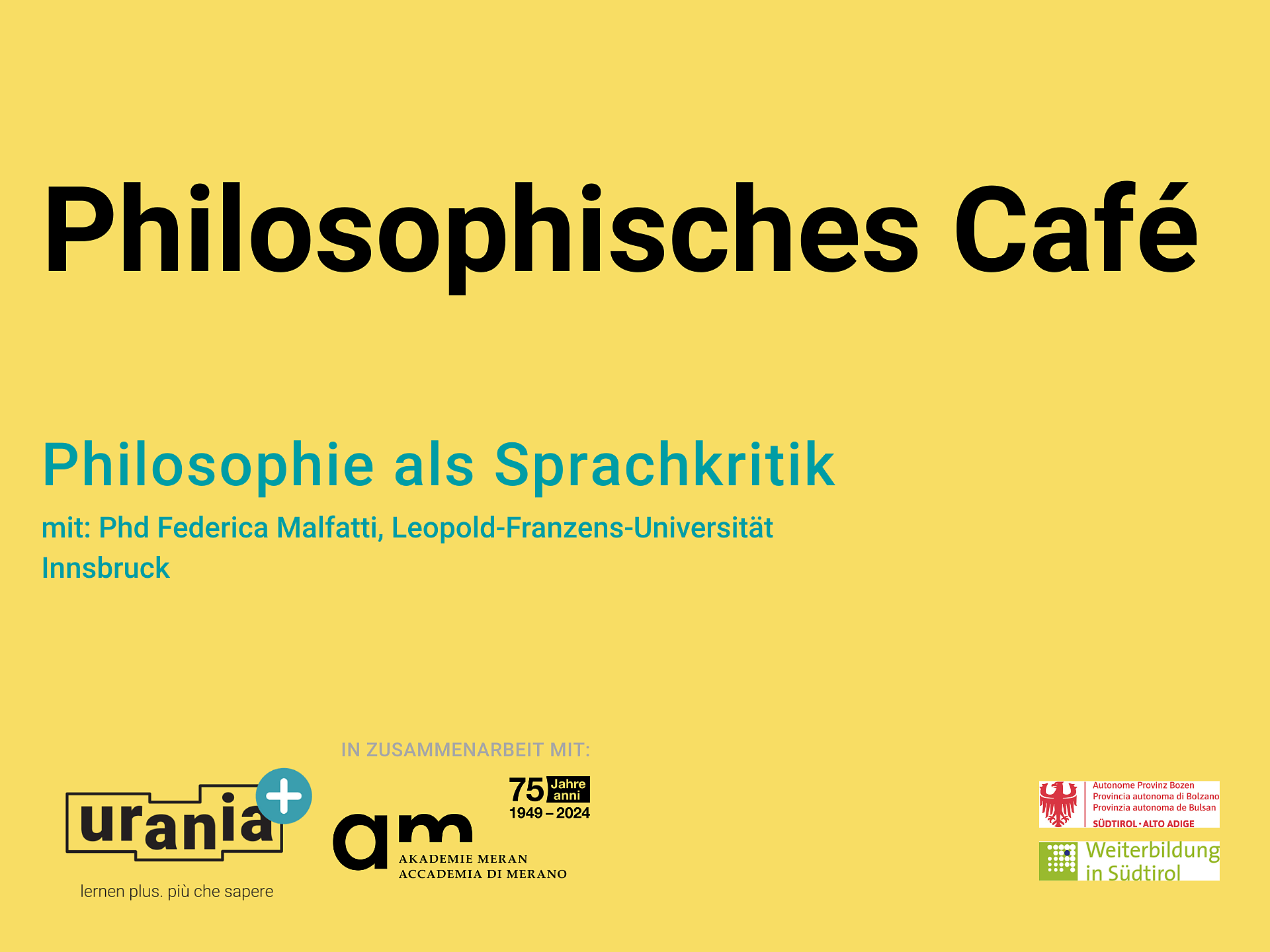 Philosophisches Café: Philosophie als Sprachkritik - Meran und Umgebung - #1 - suedtirol.info
