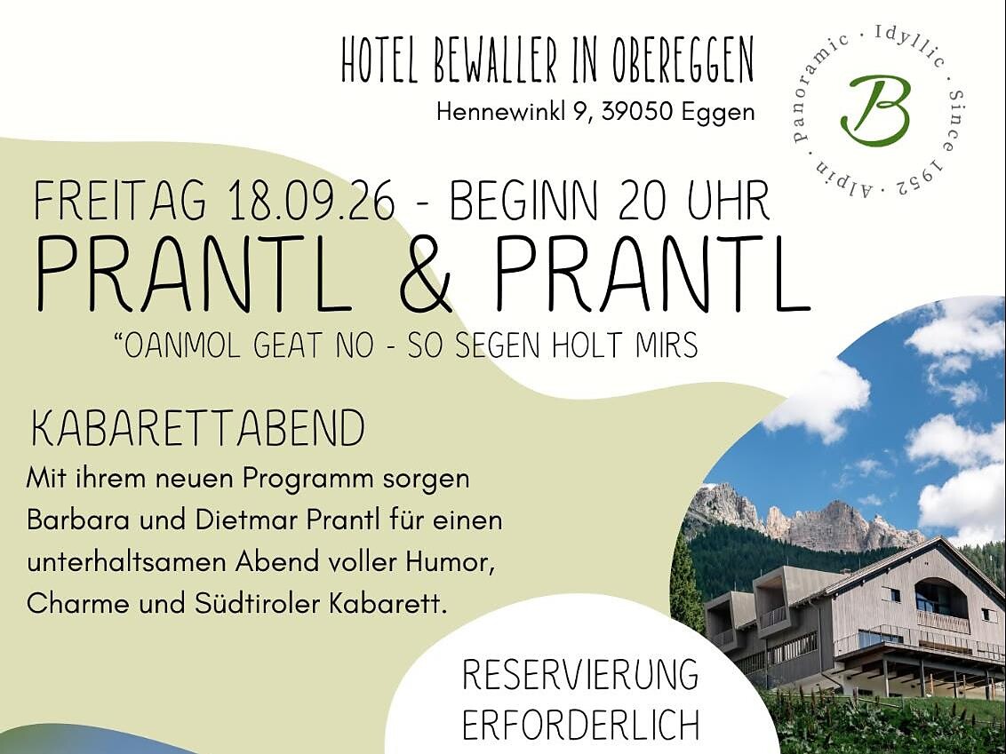 Prantl & Prantl - Serata di cabaret - Regione dolomitica Val d'Ega - #2 - suedtirol.info