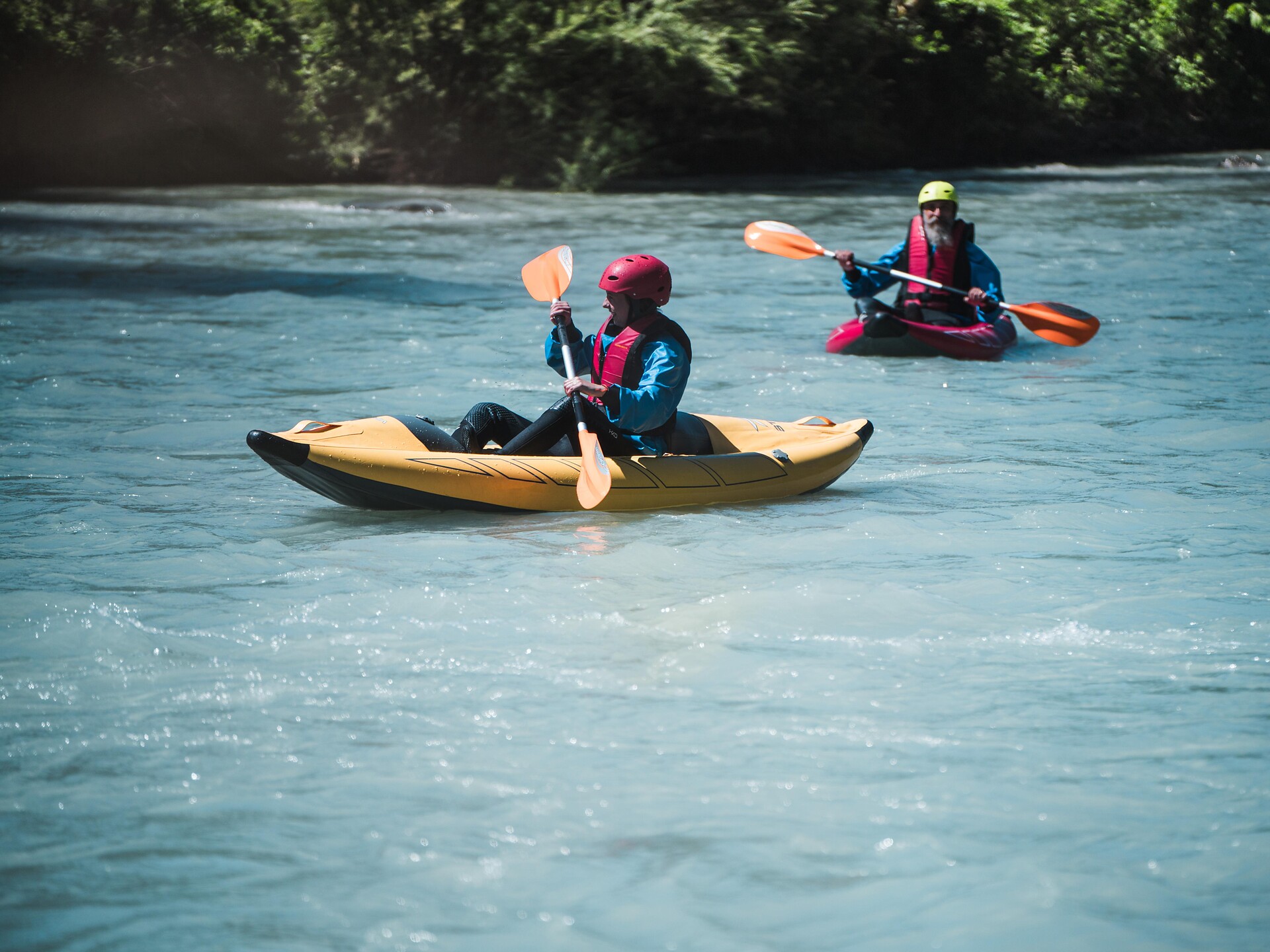 Packraft nelle acque bianche dell' Adige Parcines 2 suedtirol.info