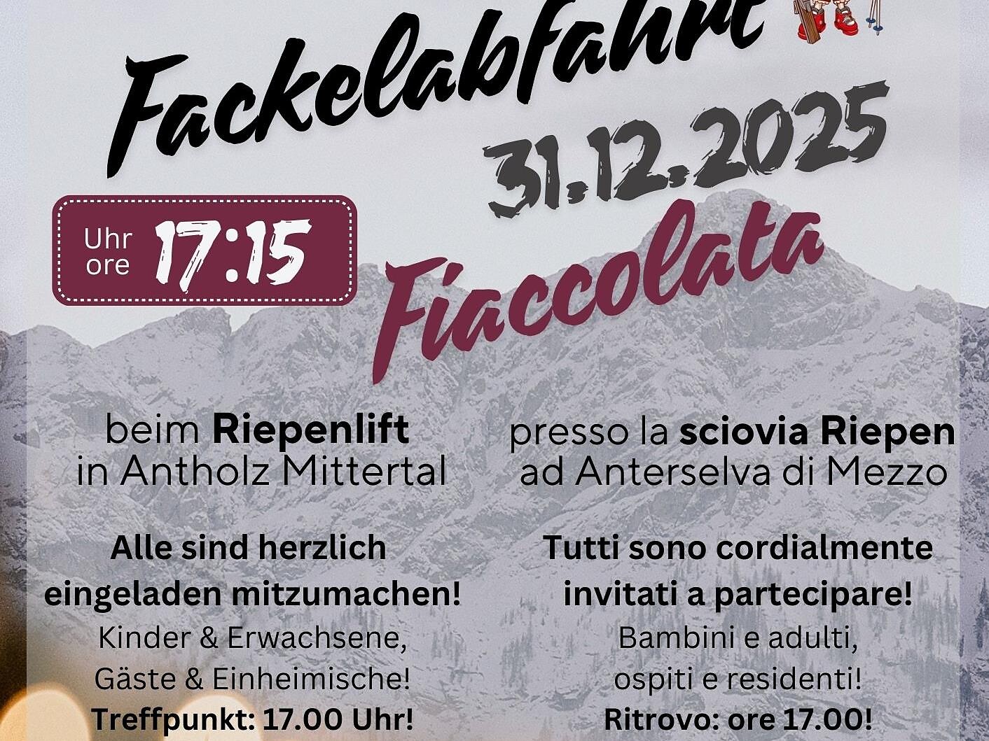 New Year's Eve torchlight descent - Dolomites Region Kronplatz/Plan de Corones - #1 - suedtirol.info