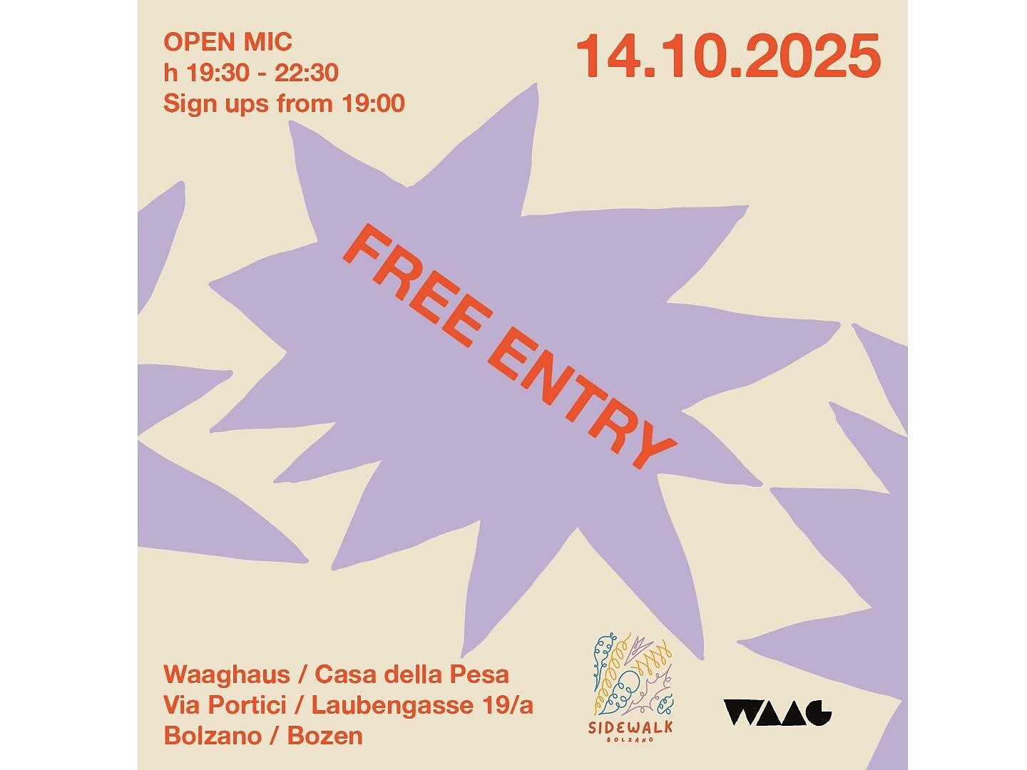 SIDEWALK - Open Mic - Bolzano/Bozen and environs - #2 - suedtirol.info
