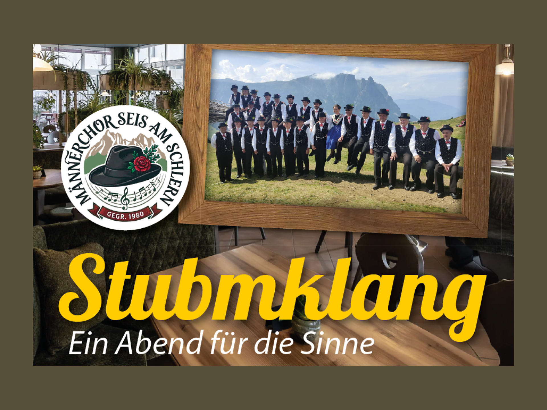 "Stubmklang - An evening for the senses" - concert of the Seis Men's Choir - Dolomites Region Seiser Alm - #1 - suedtirol.info