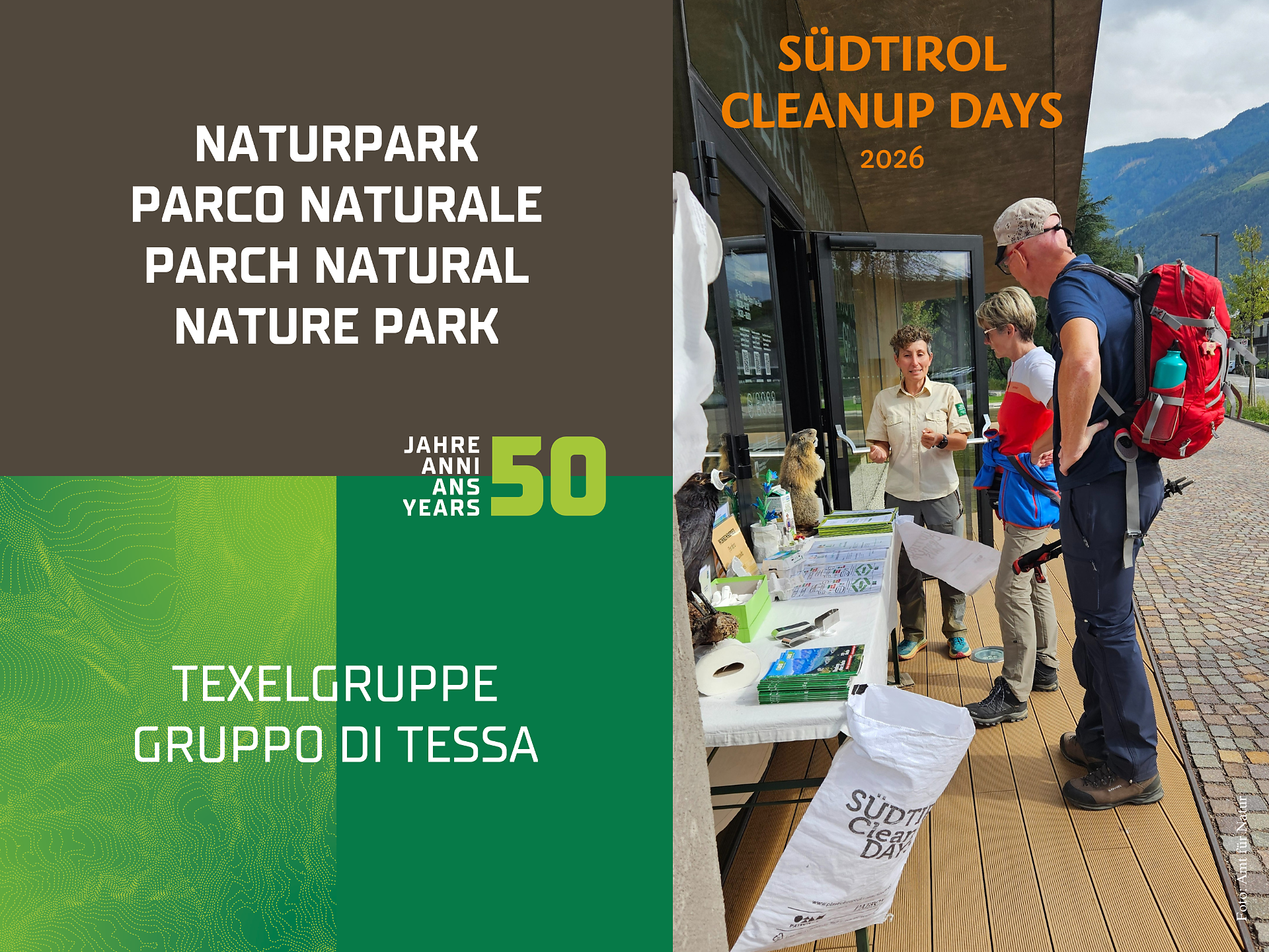 Südtirol CleanUP Days 2026 - Infostand vor dem Naturparkhaus Texelgruppe - Meran und Umgebung - #1 - suedtirol.info