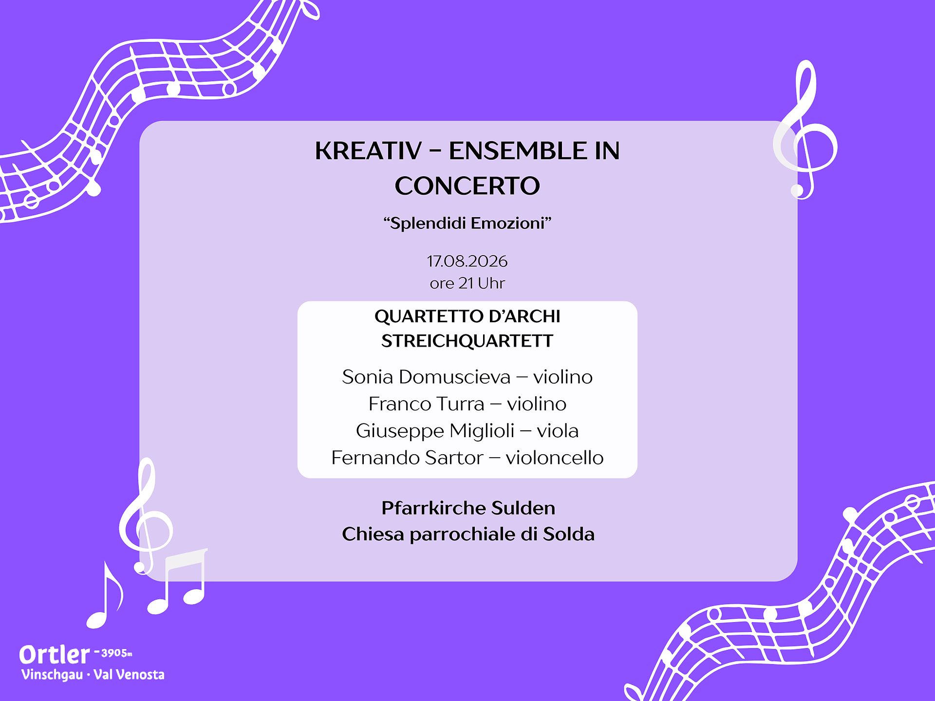 Concerto del Ensemble Creativo "Splendidi emozioni" - Val Venosta - #2 - suedtirol.info