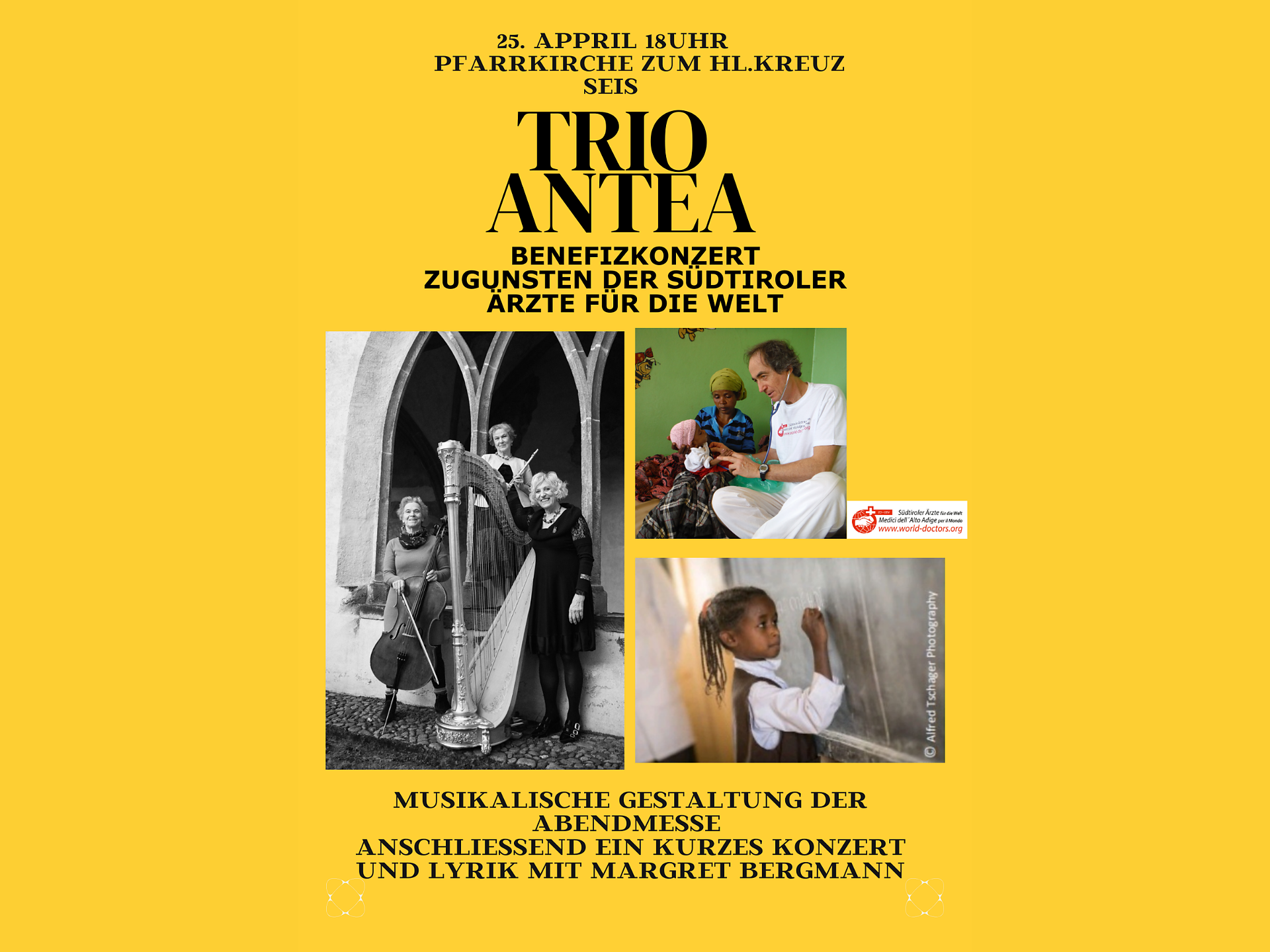 Trio Antea - Concerto di beneficenza a favore dei Medici per il Mondo - Regione dolomitica Alpe di Siusi - #1 - suedtirol.info