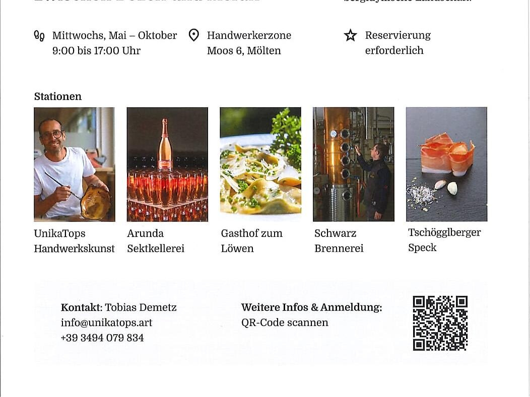 Unikatops  Kunst & Genuss - Wanderung Mölten 2 suedtirol.info