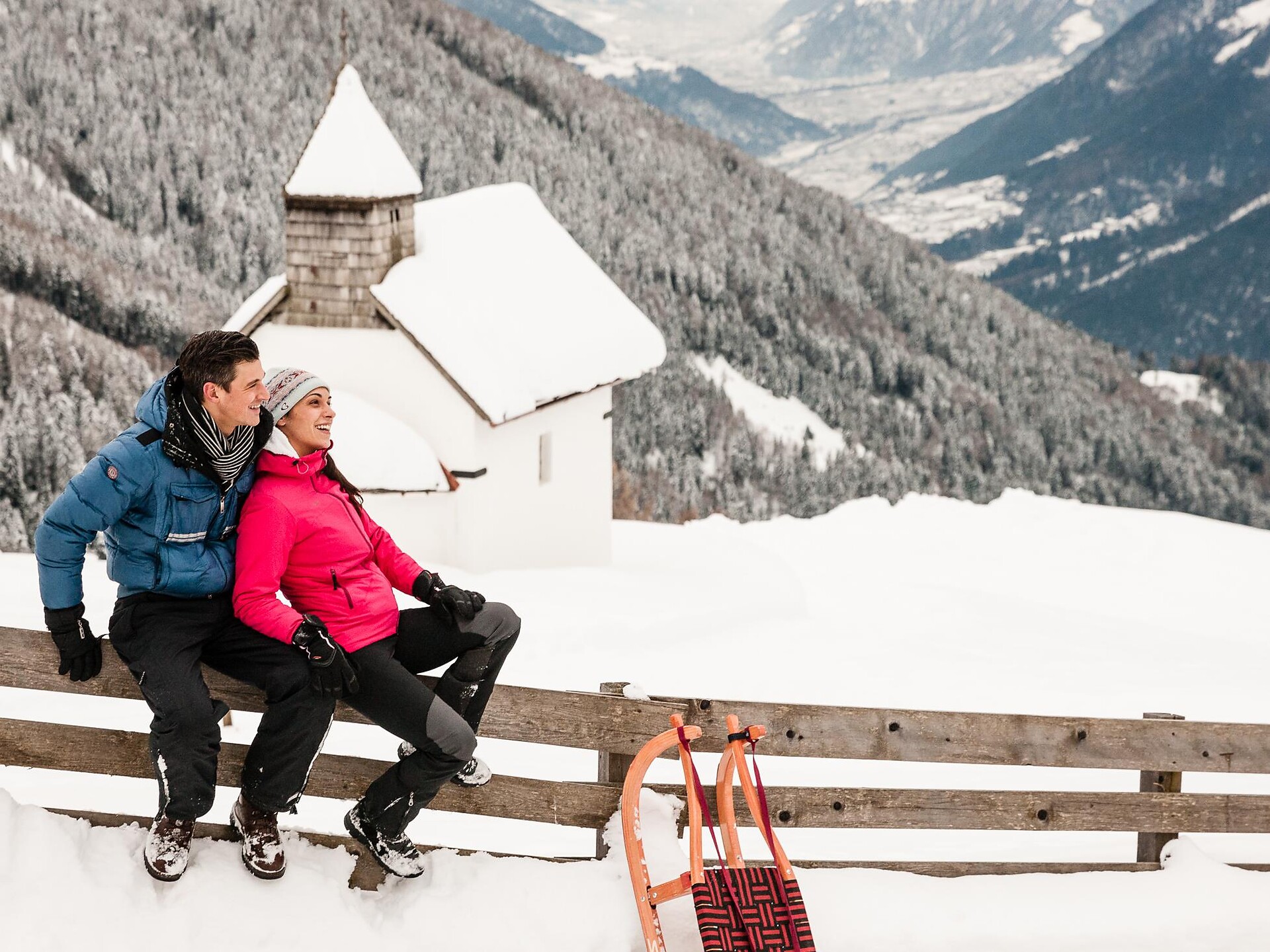 Winterwanderung im Hirzergebiet: Hochwies- Gompm Alm - Grube - Oberkirn - Meran und Umgebung - #1 - suedtirol.info