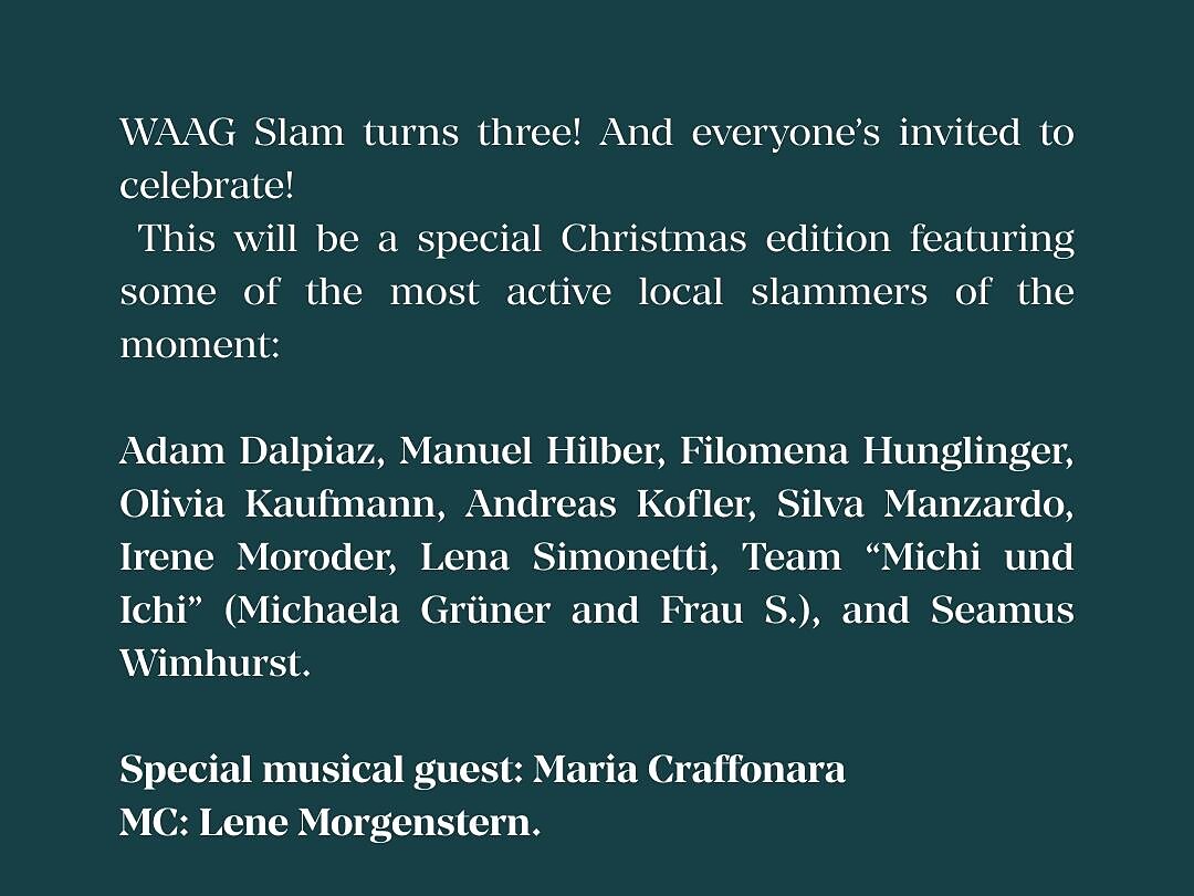 WAAG XMAS SLAM 2025 - Bolzano/Bozen and environs - #2 - suedtirol.info