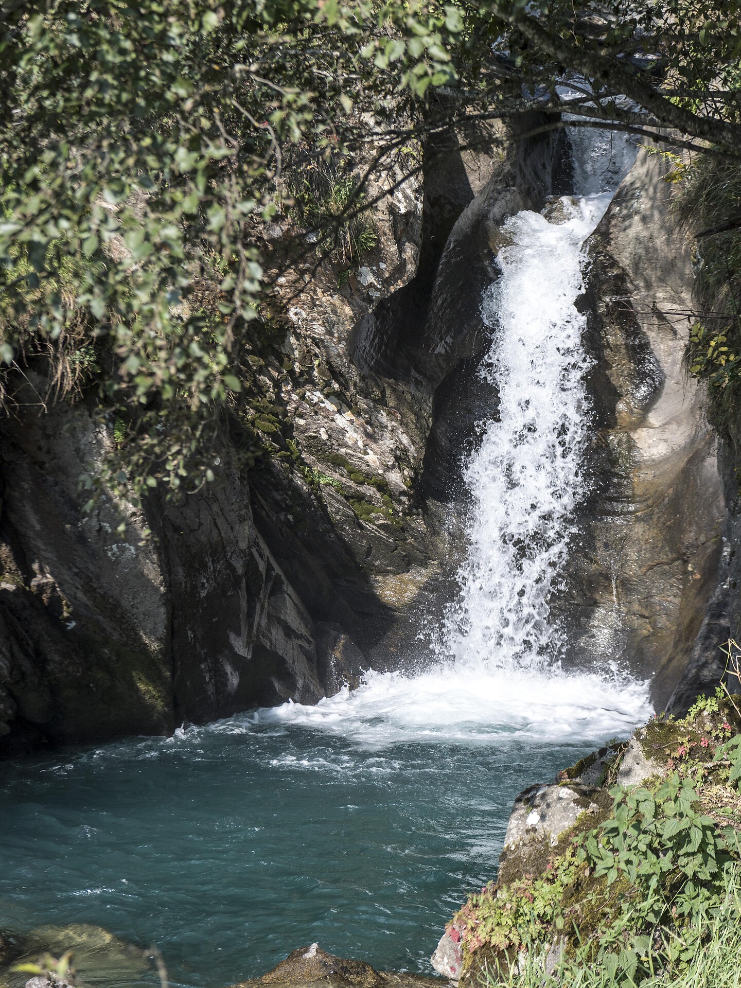 Alpine hiking trail Parcines Waterfall