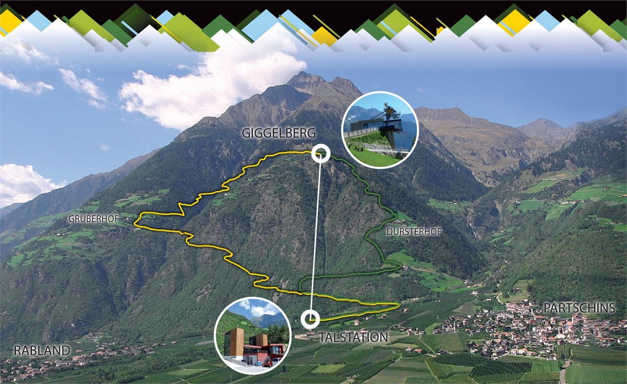 The "Yellow" Mountain running track Partschins/Parcines 1 suedtirol.info